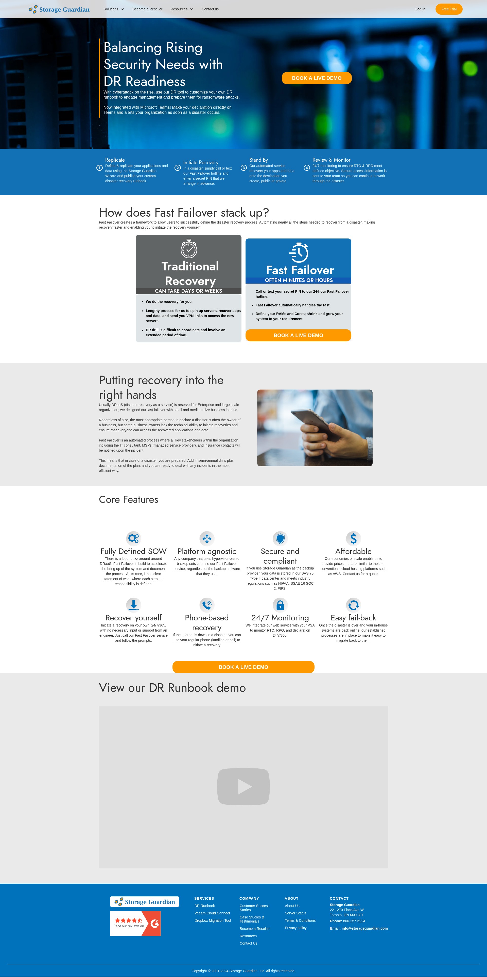 Screenshot of www.storageguardian.com