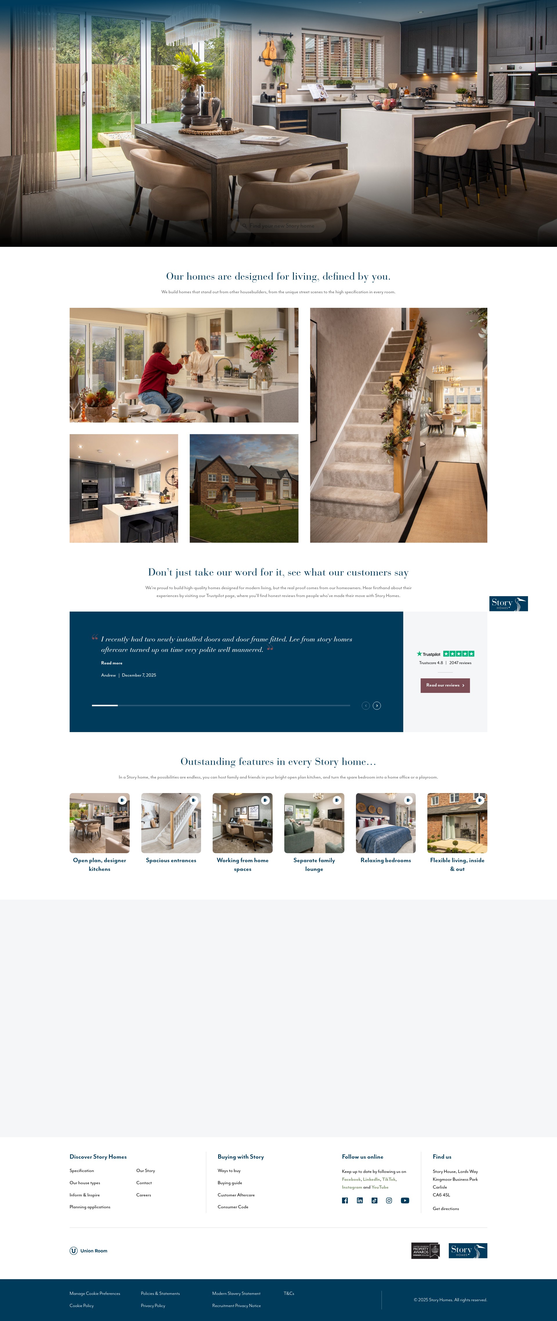 Screenshot of www.storyhomes.co.uk