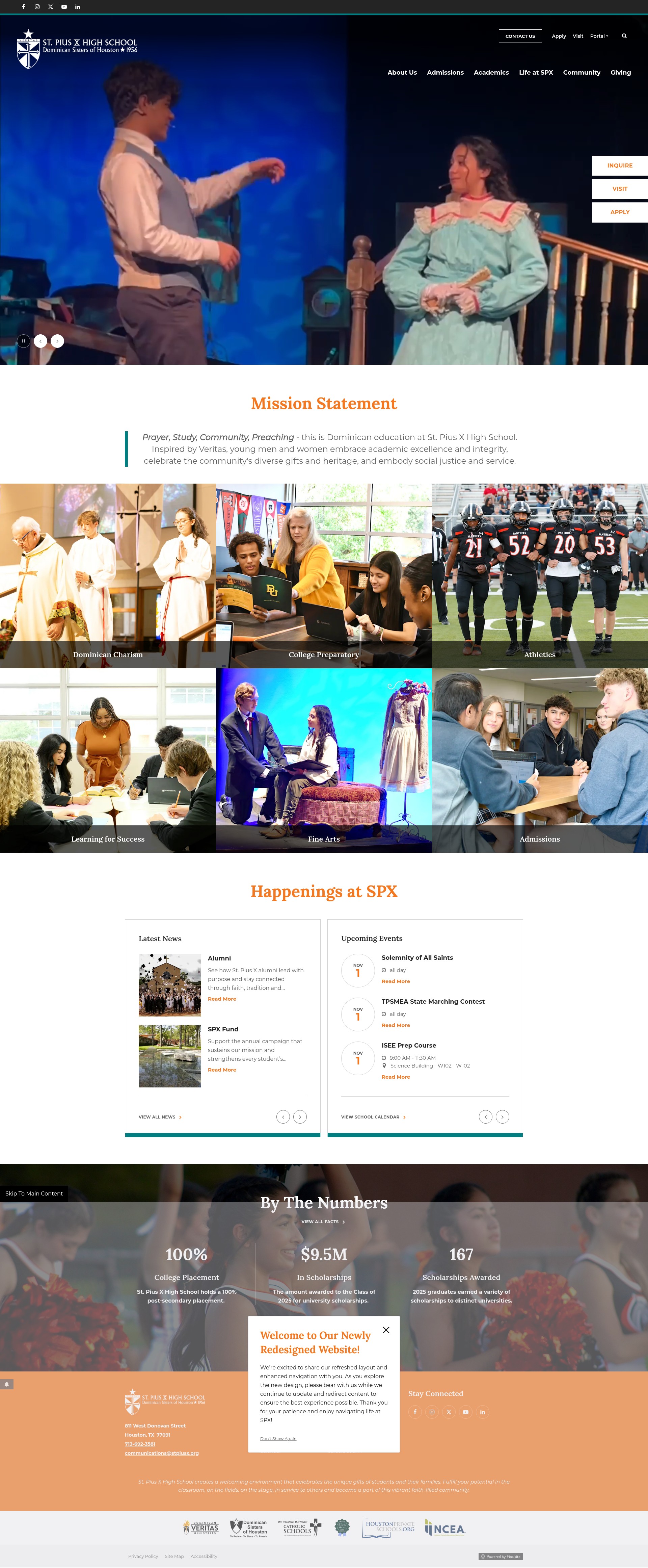 Screenshot of www.stpiusx.org
