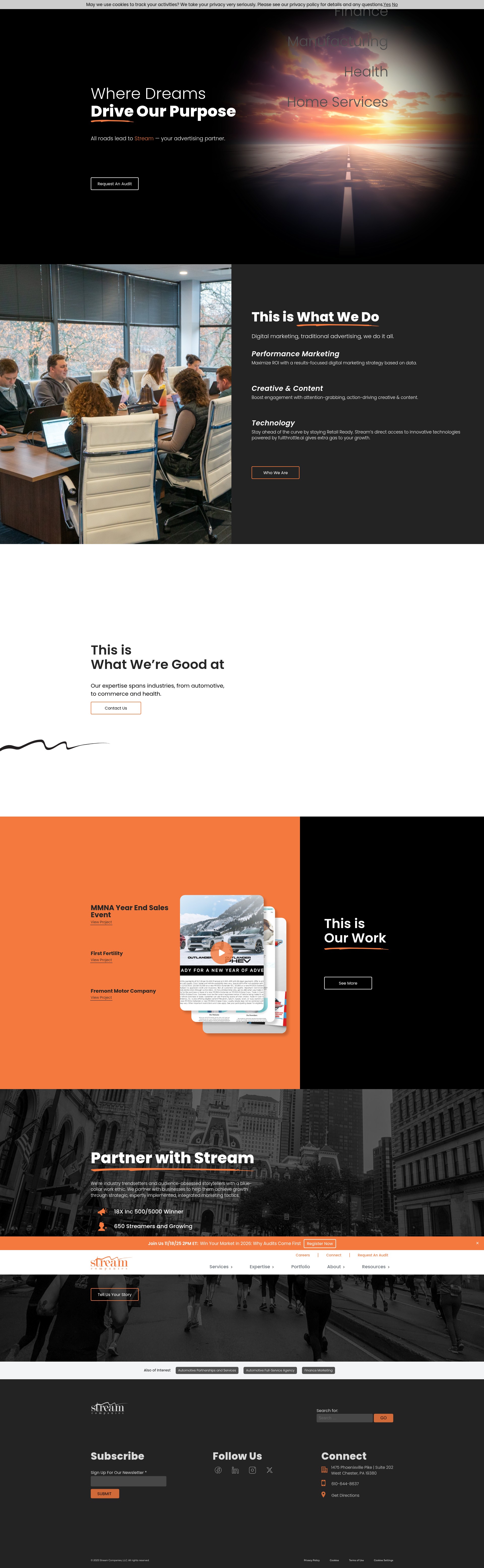 Screenshot of www.streamcompanies.com