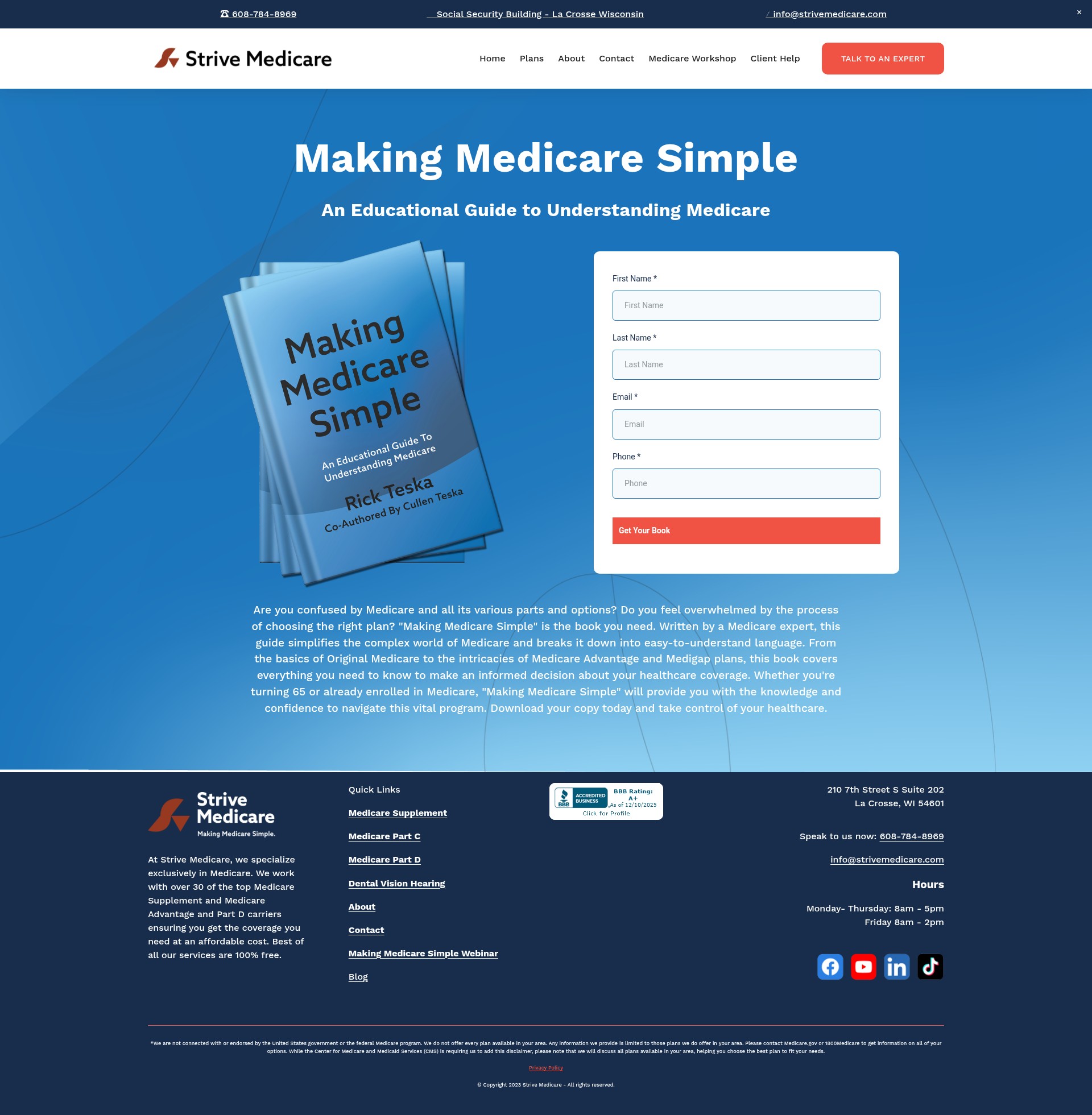 Screenshot of www.strivemedicare.com