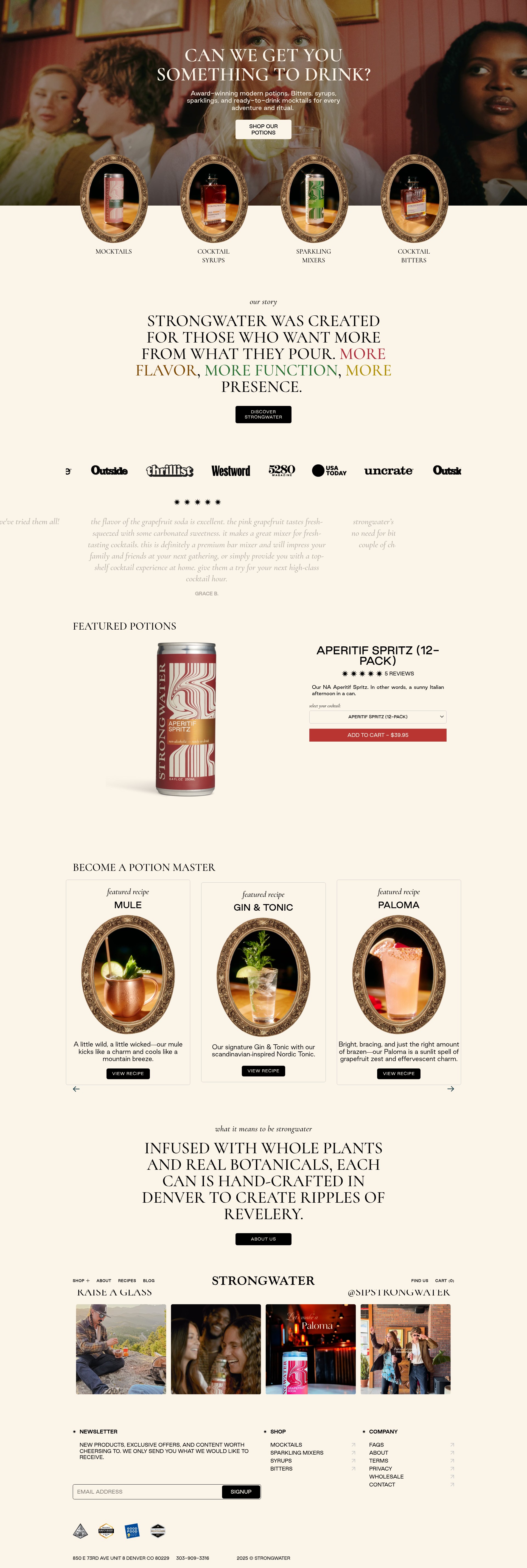 Screenshot of www.strongwater.com
