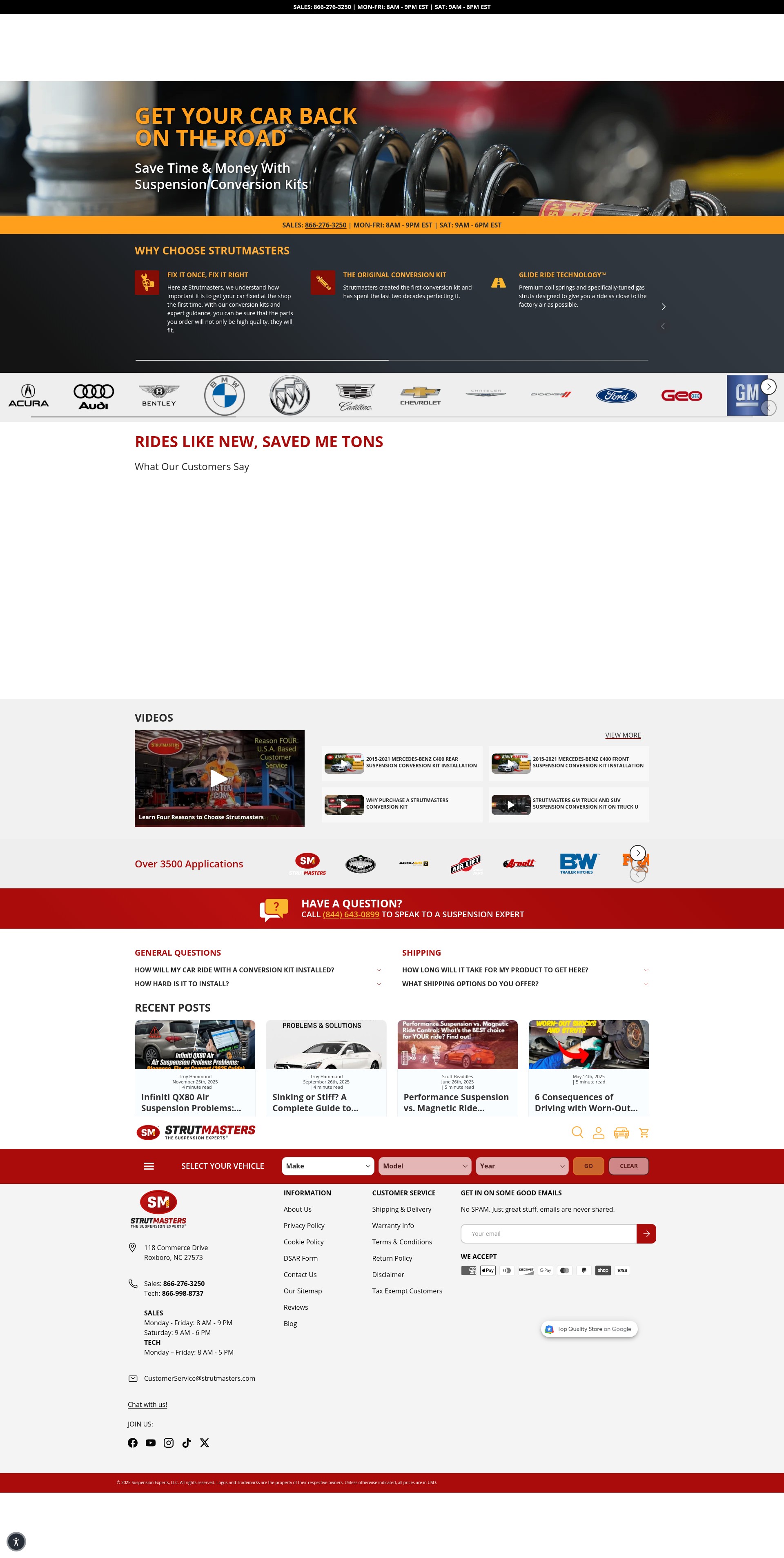 Screenshot of www.strutmasters.com