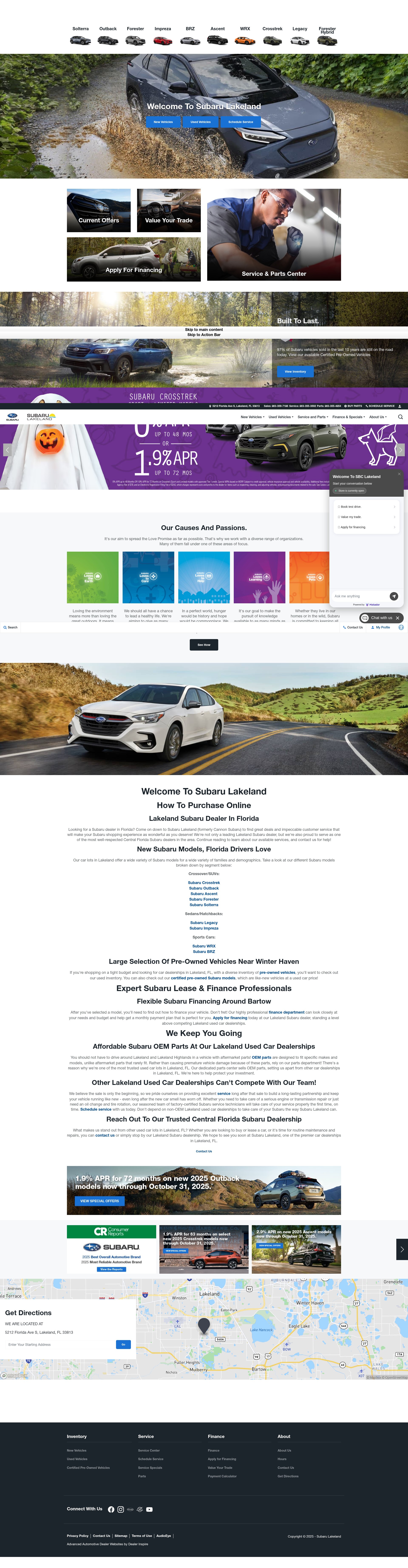 Screenshot of www.subarulakeland.com