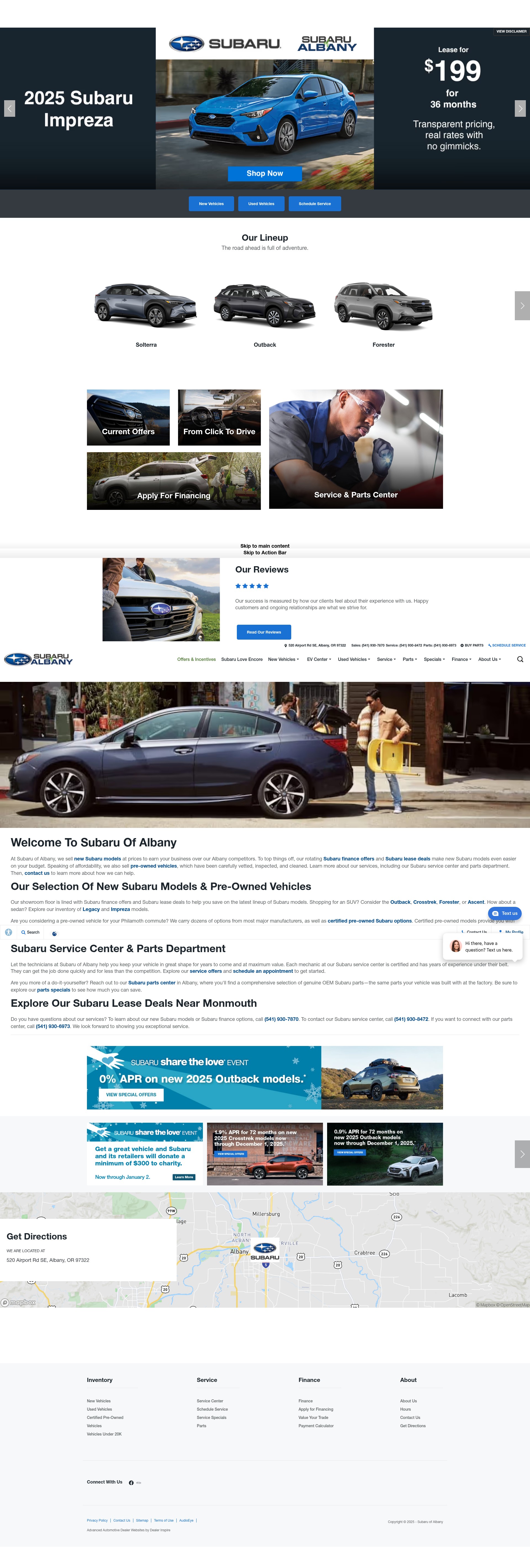 Screenshot of www.subaruofalbany.com
