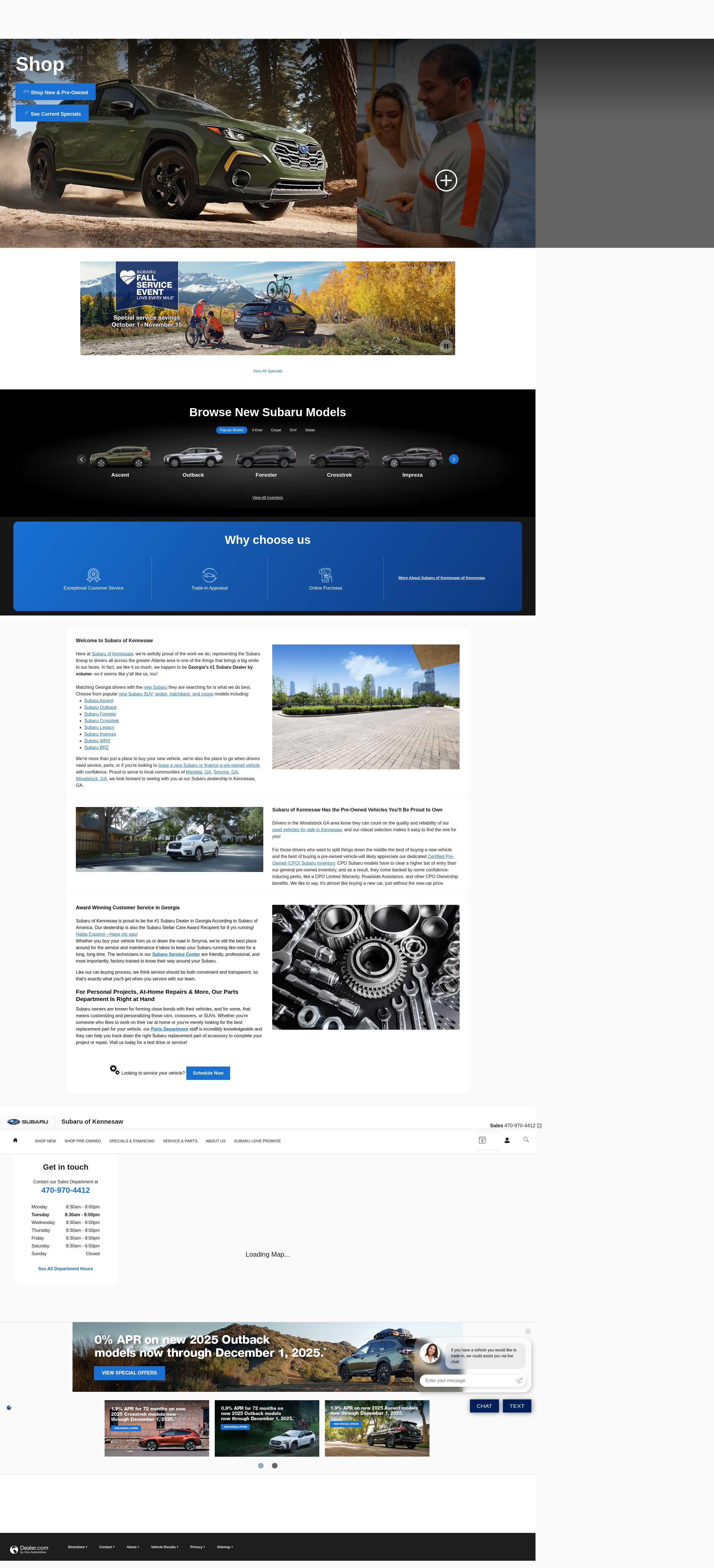 Screenshot of www.subaruofkennesaw.com