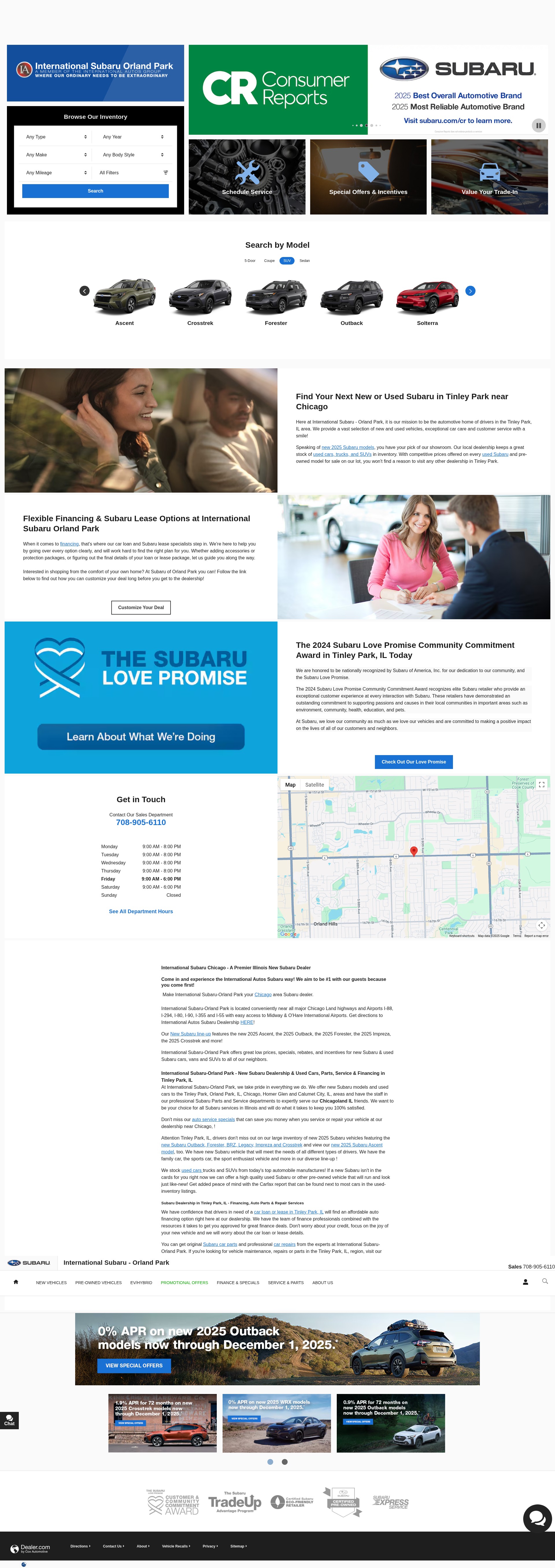 Screenshot of www.subaruoforlandpark.com