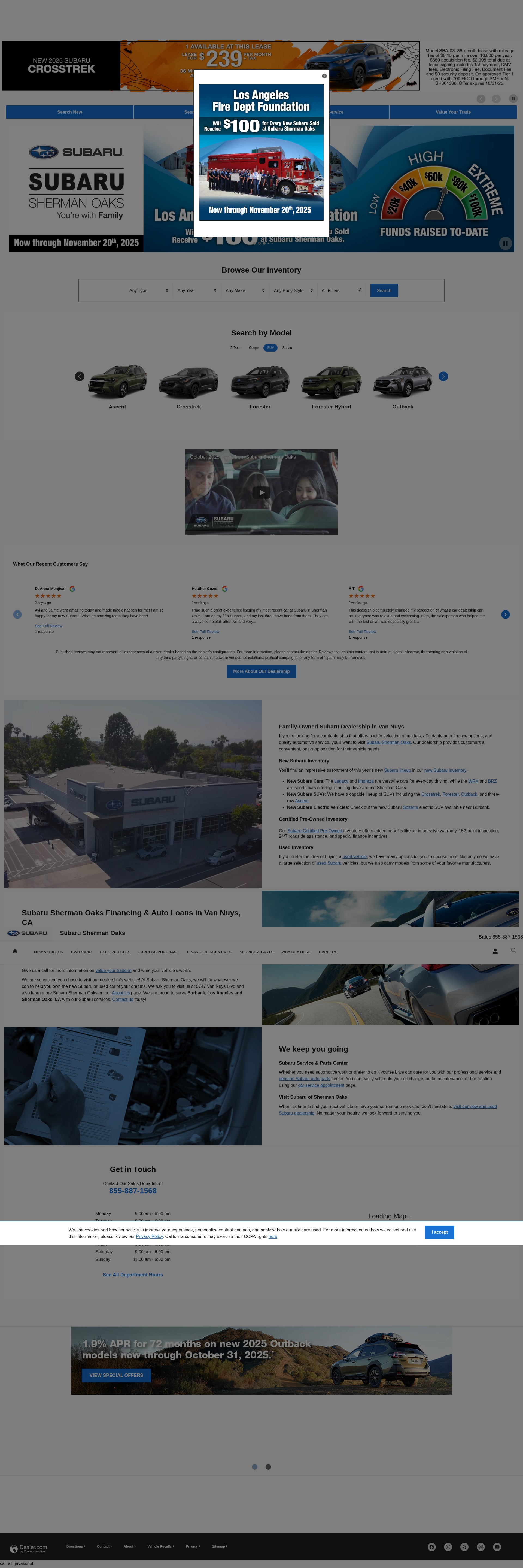 Screenshot of www.subarushermanoaks.com