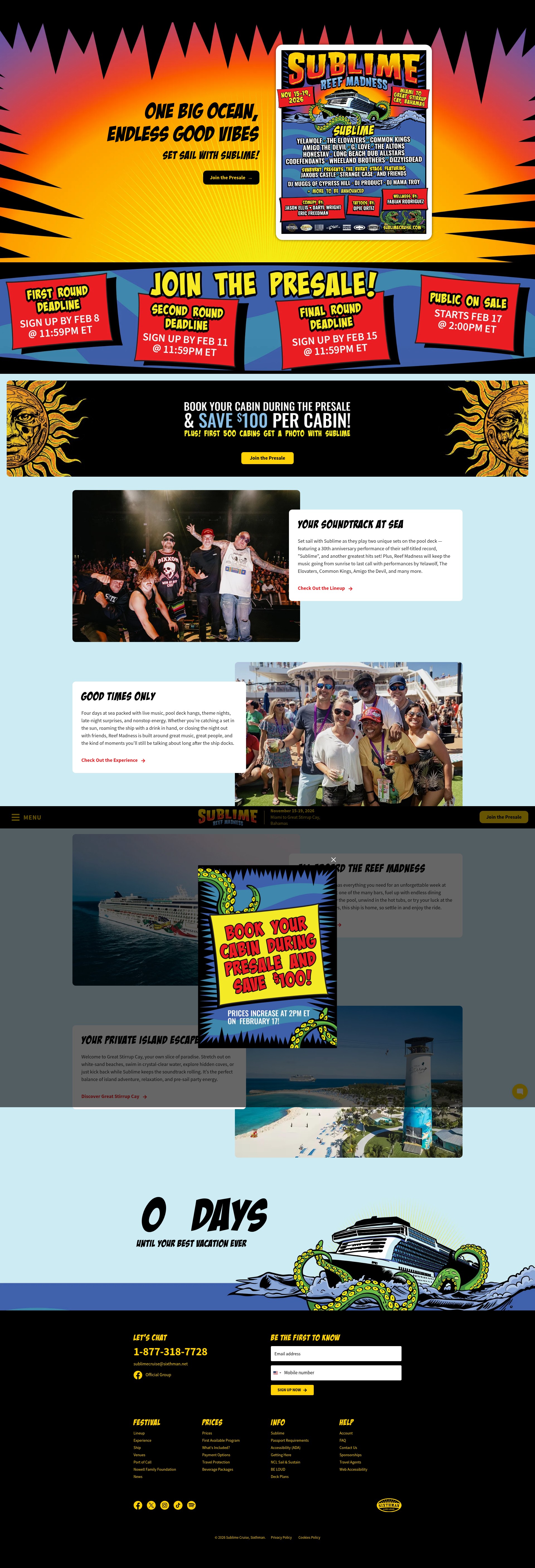 Screenshot of www.sublimecruise.com