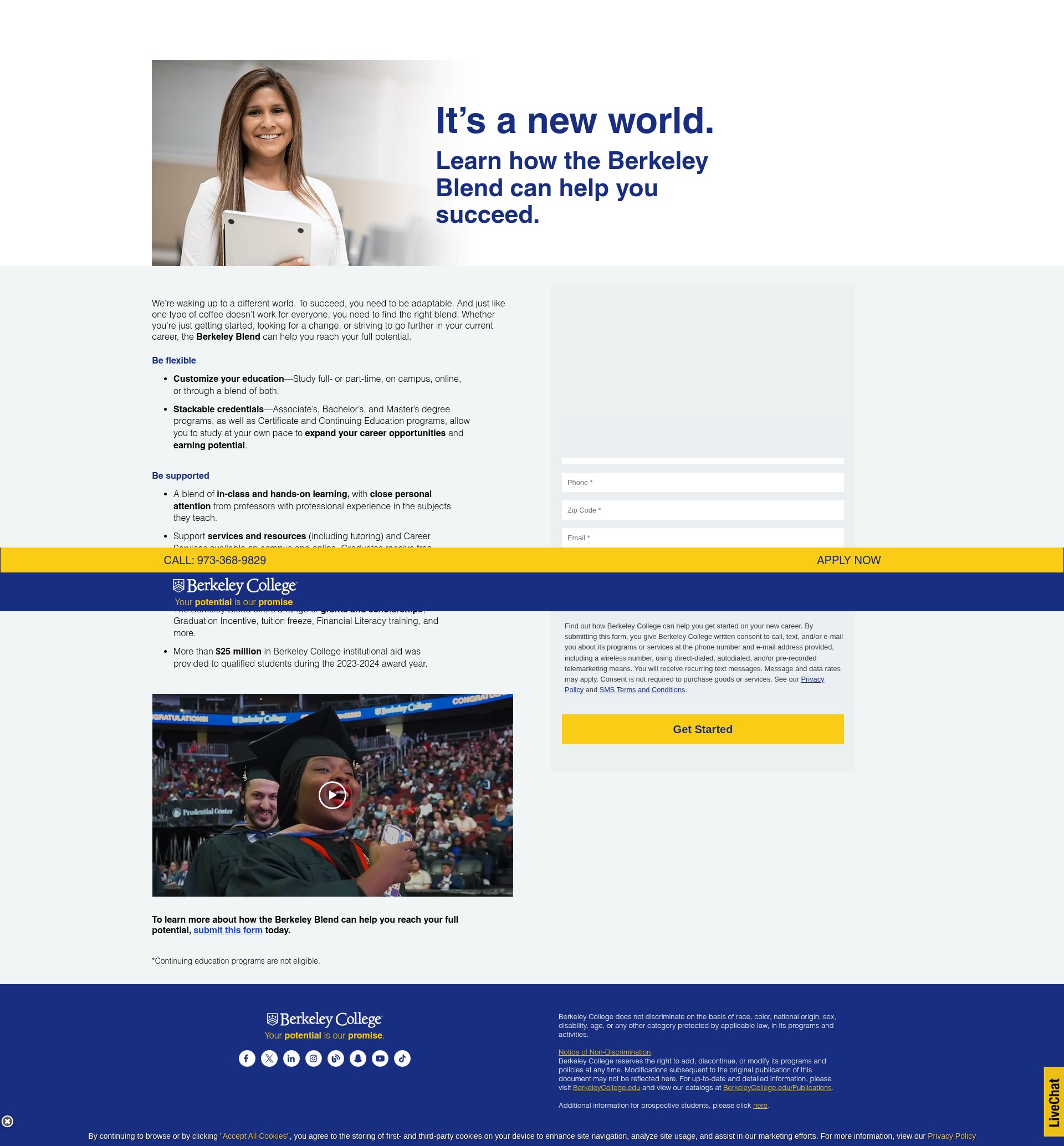 Screenshot of www.succeed.berkeleycollege.edu