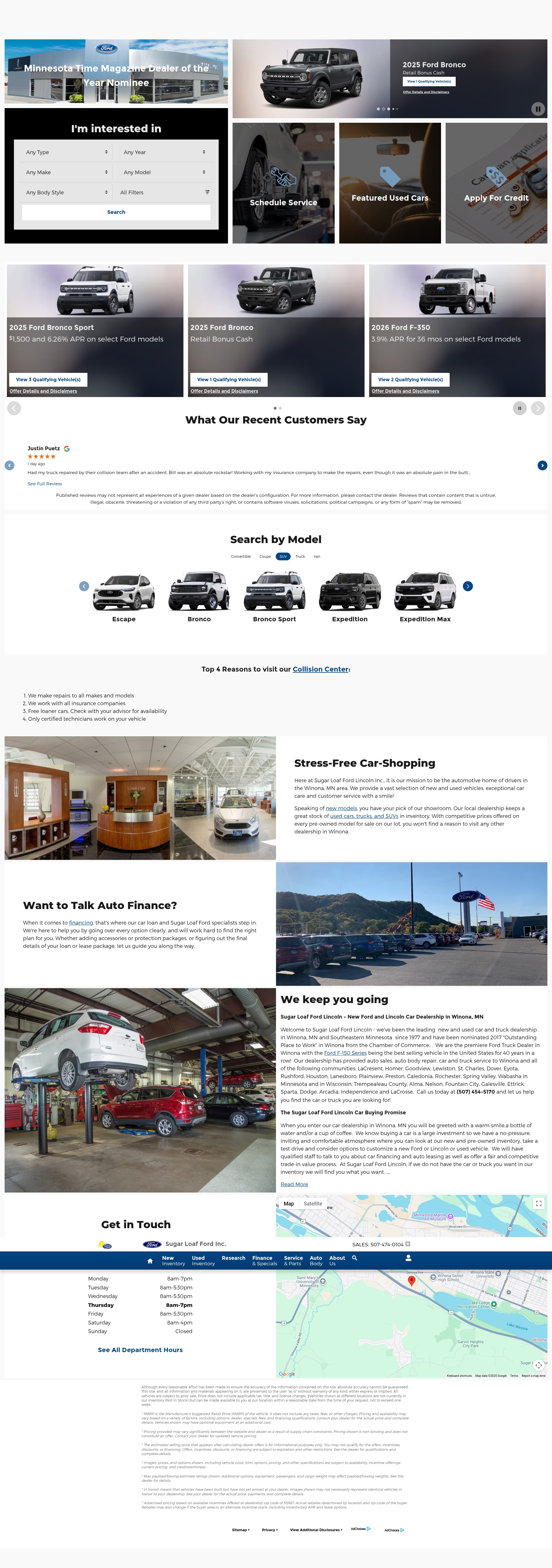 Screenshot of www.sugarloaffordinc.com