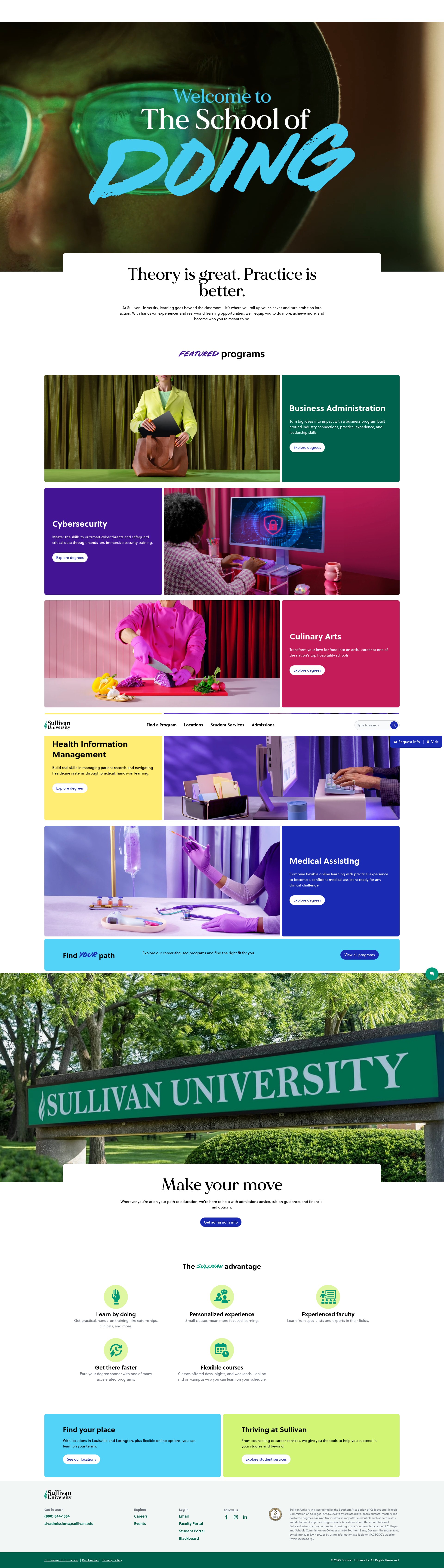 Screenshot of www.sullivan.edu