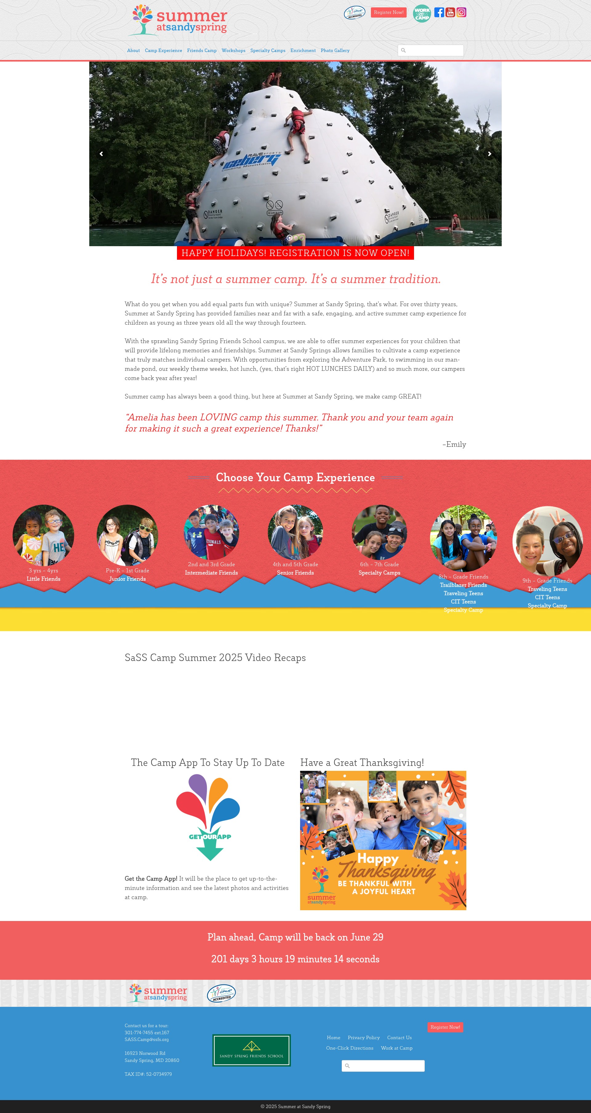Screenshot of www.summeratsandyspring.org