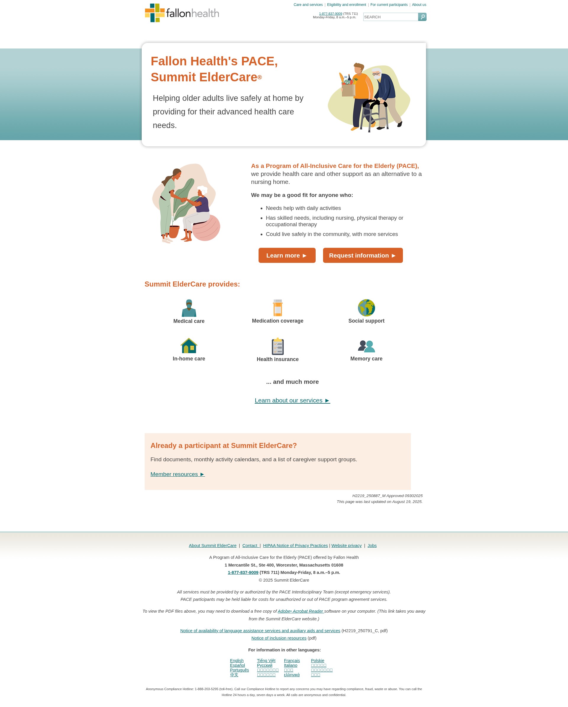 Screenshot of www.summiteldercare.org