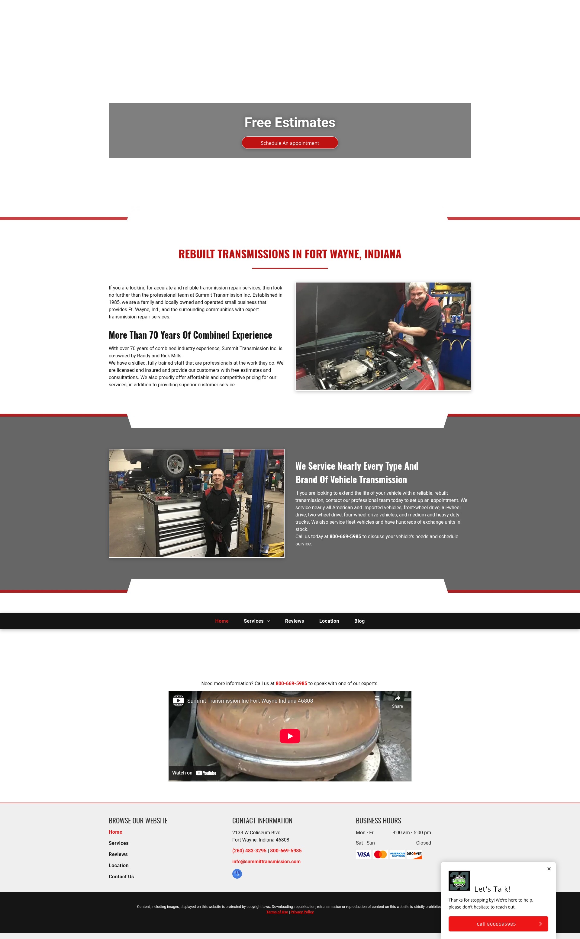 Screenshot of www.summittransmissionus.com