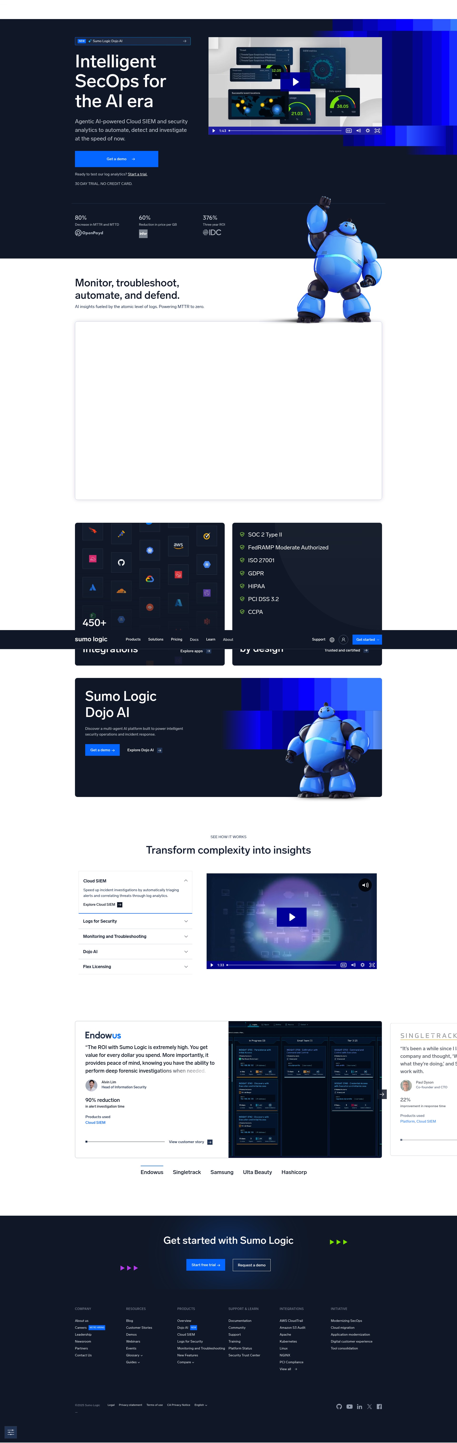 Screenshot of www.sumologic.com