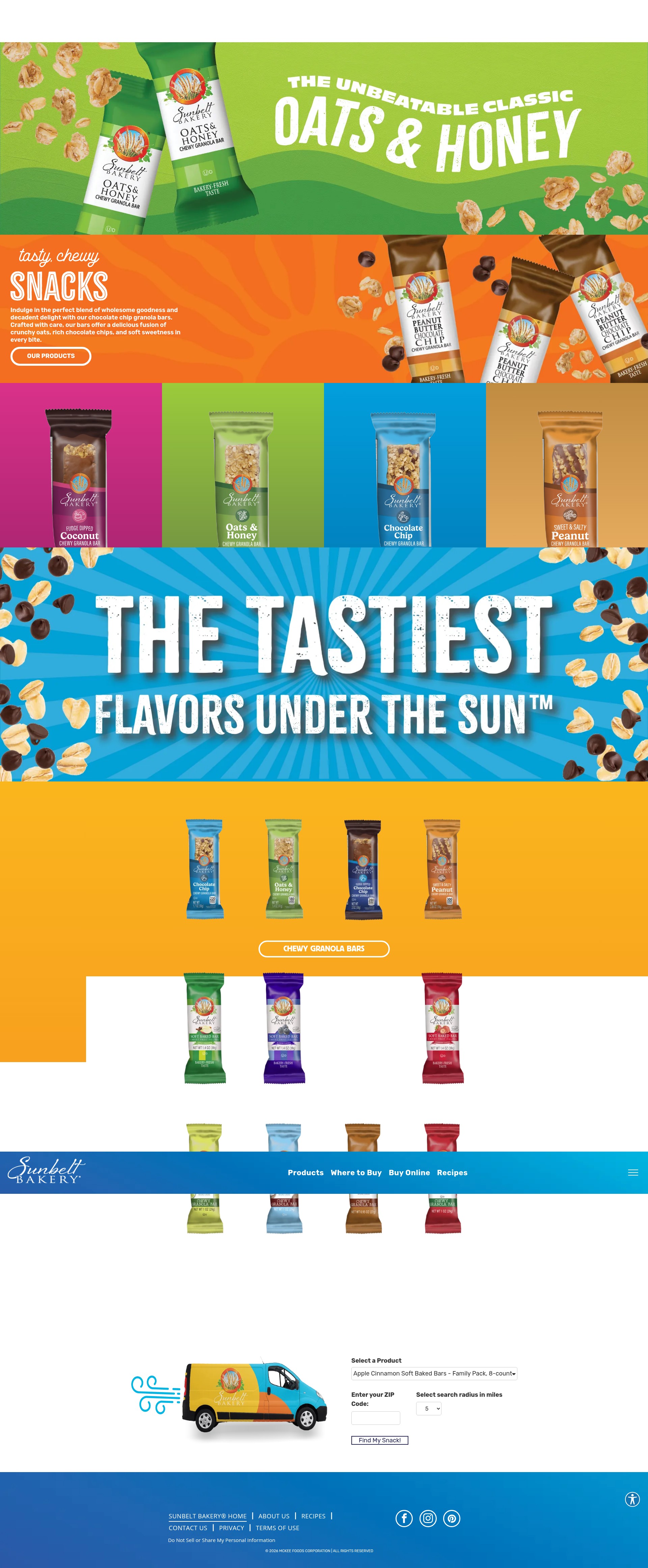 Screenshot of www.sunbeltbakery.com
