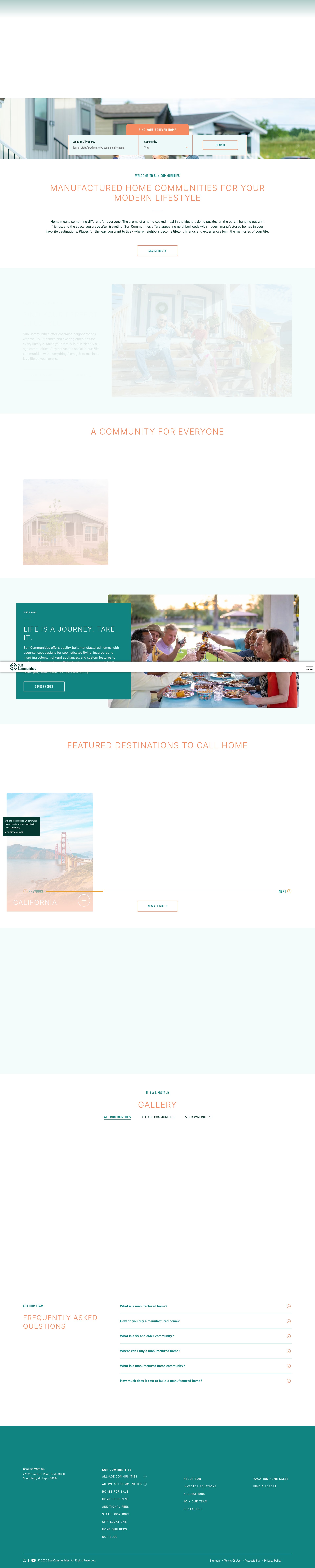Screenshot of www.suncommunities.com