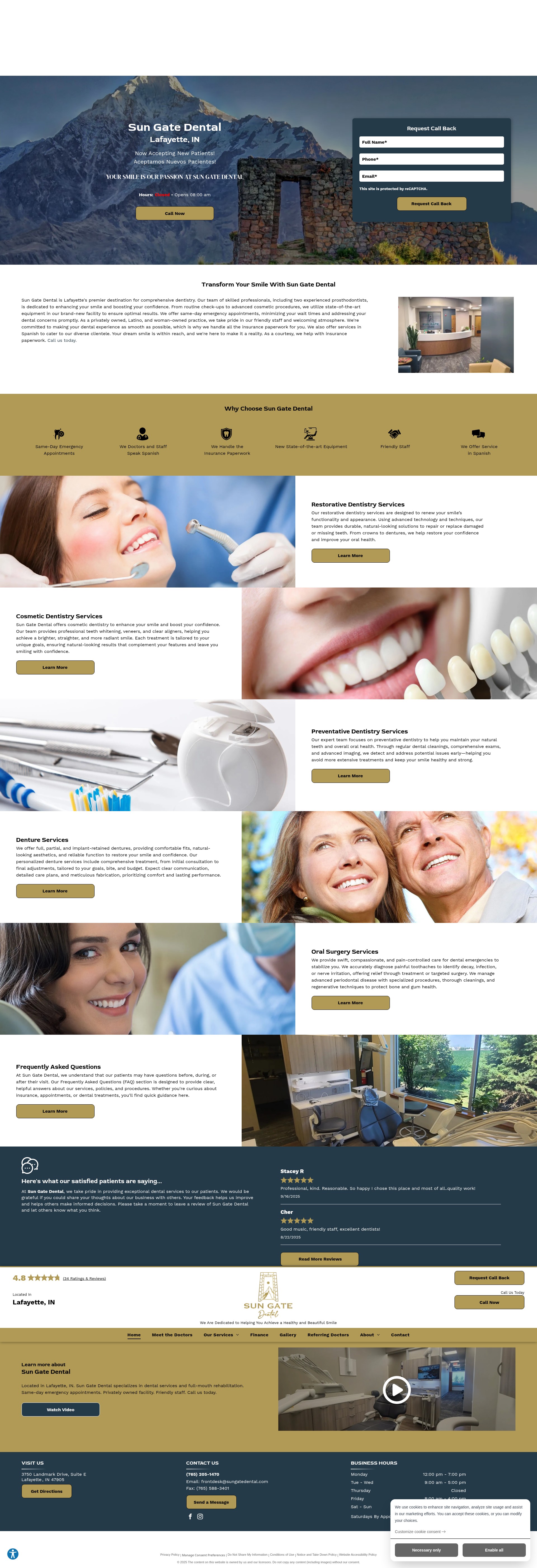 Screenshot of www.sungatedental.com