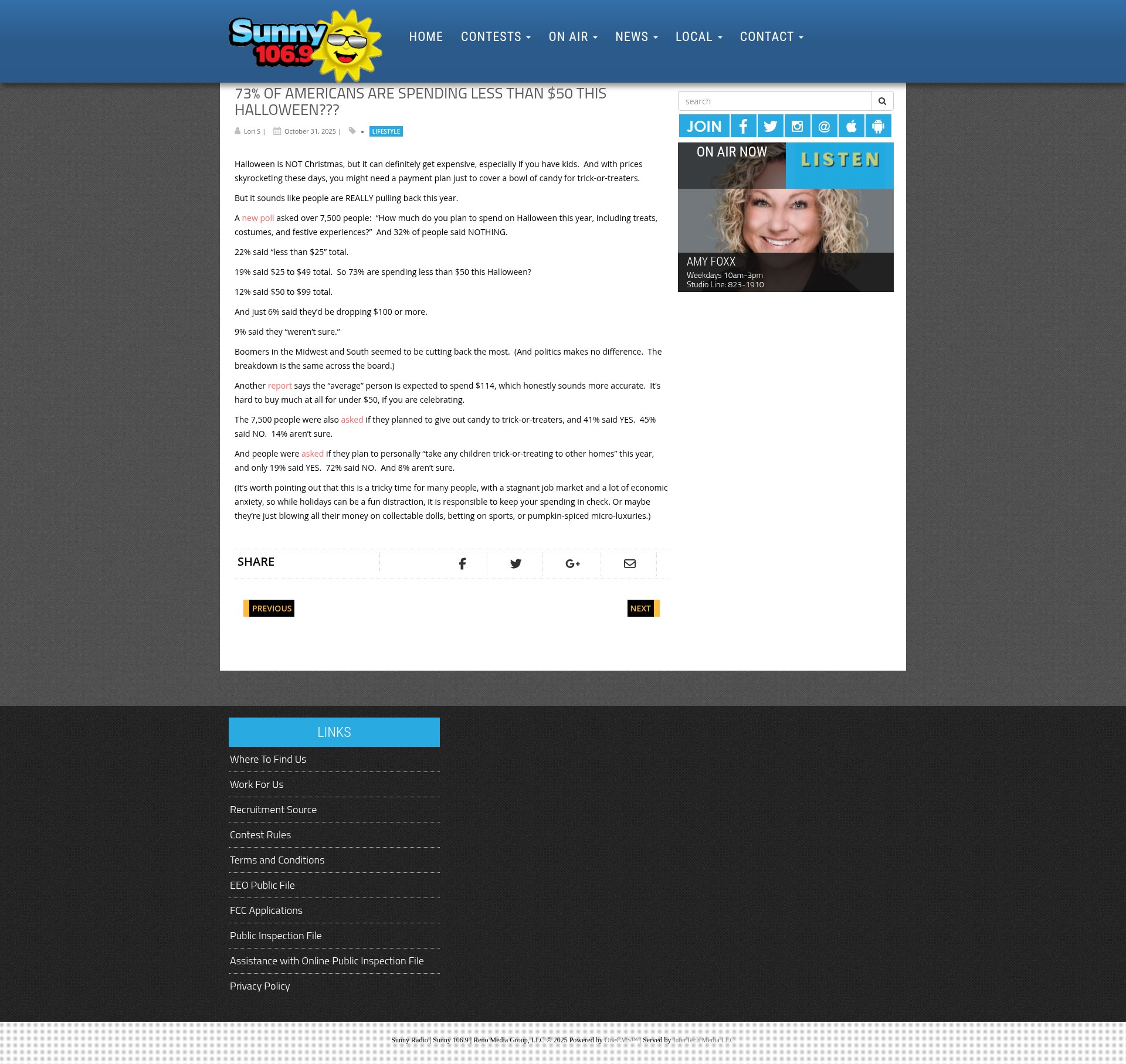 Screenshot of www.sunny1069.com