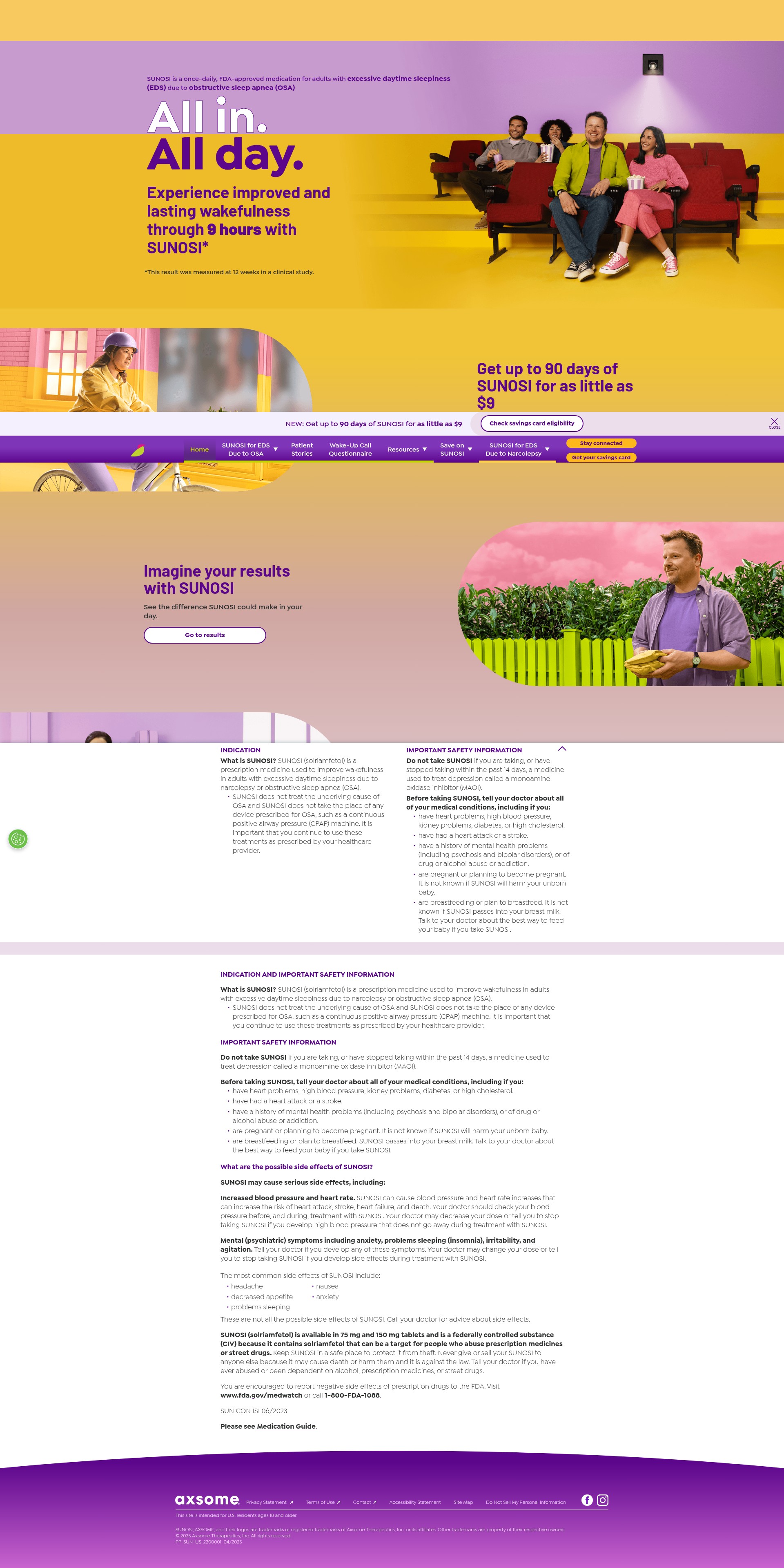 Screenshot of www.sunosi.com