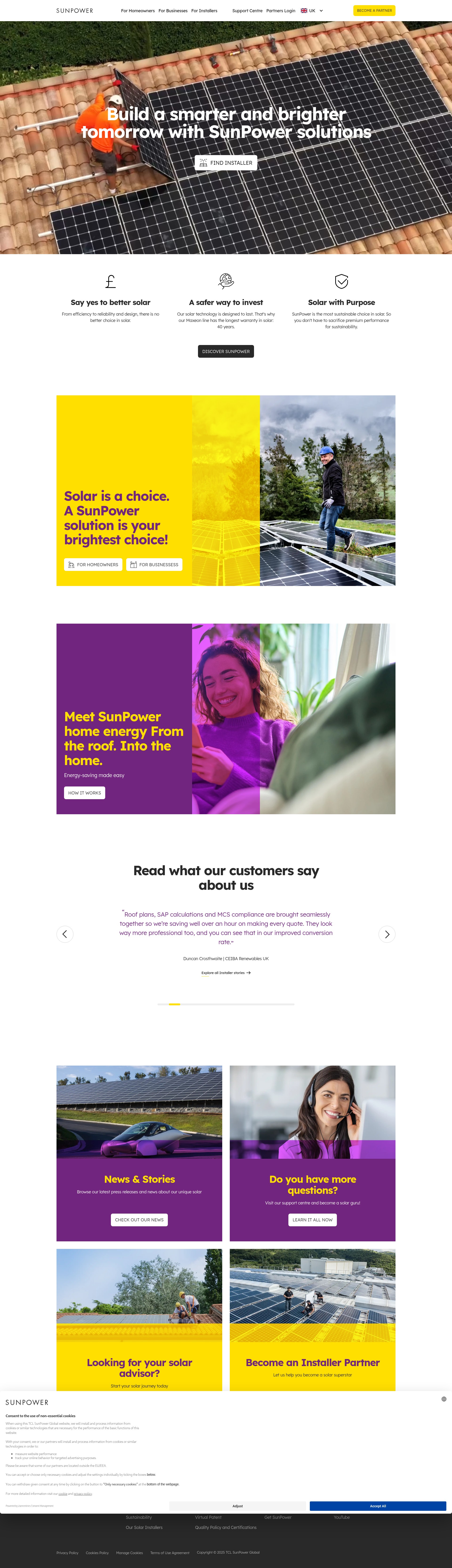 Screenshot of www.sunpowerglobal.com