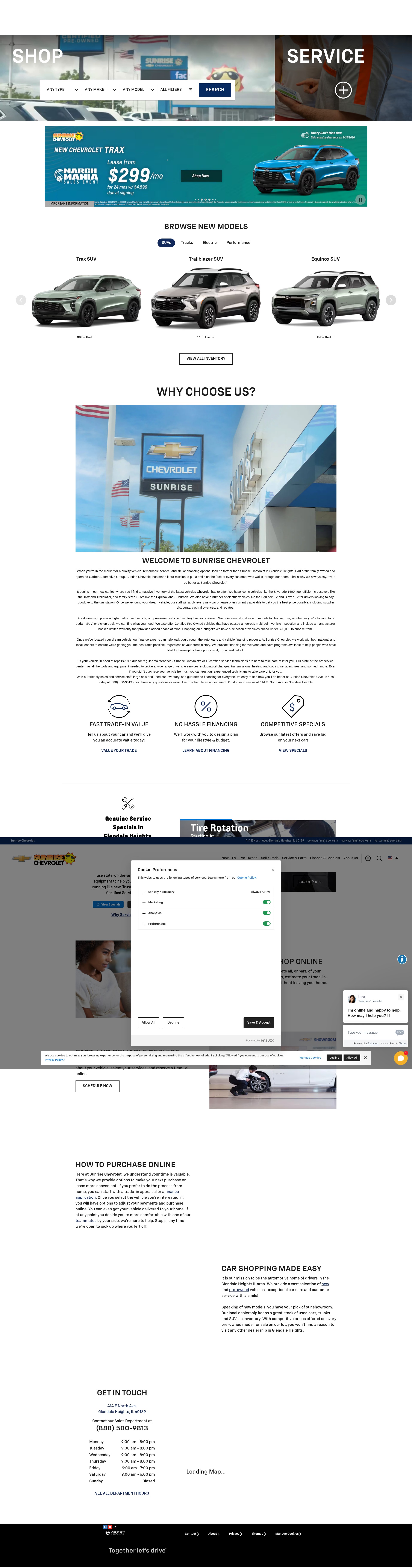 Screenshot of www.sunrisechevrolet.com