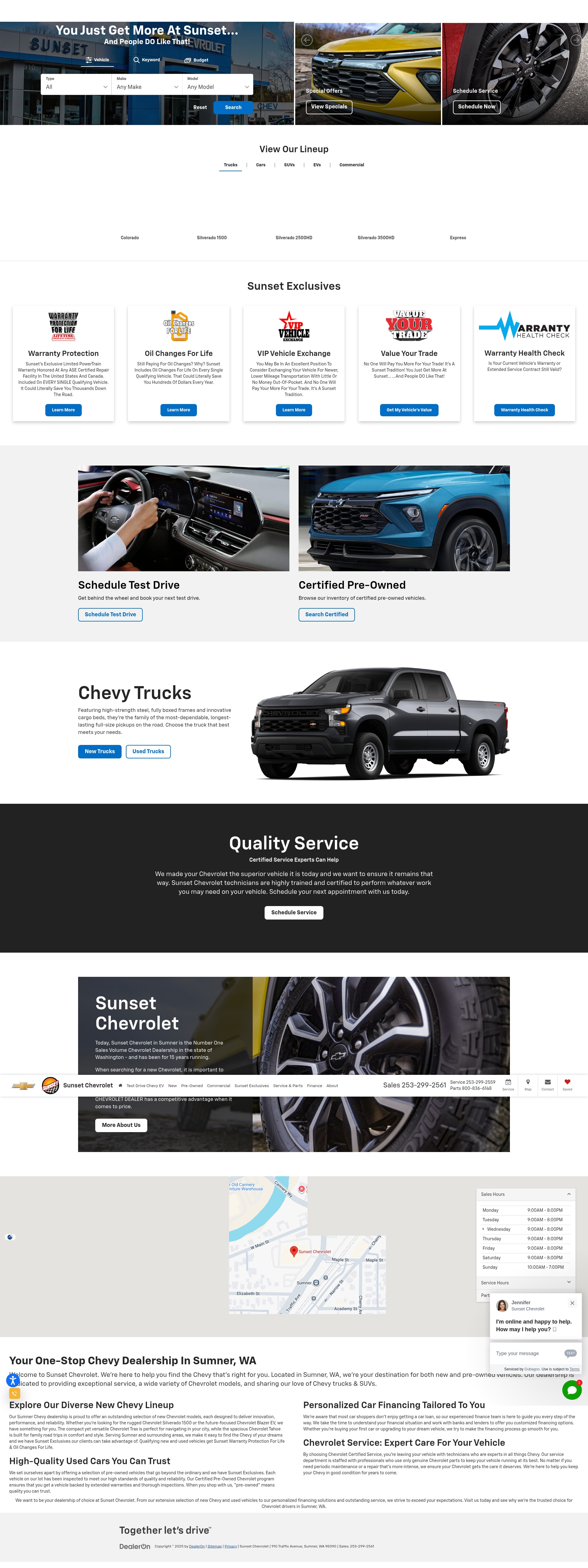 Screenshot of www.sunsetchevrolet.com