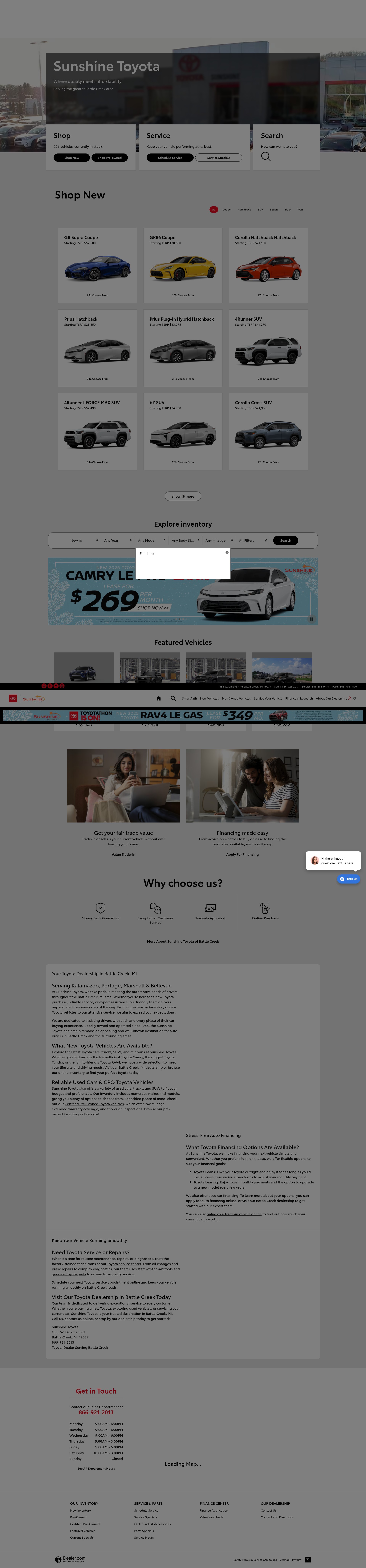 Screenshot of www.sunshinetoyota.com