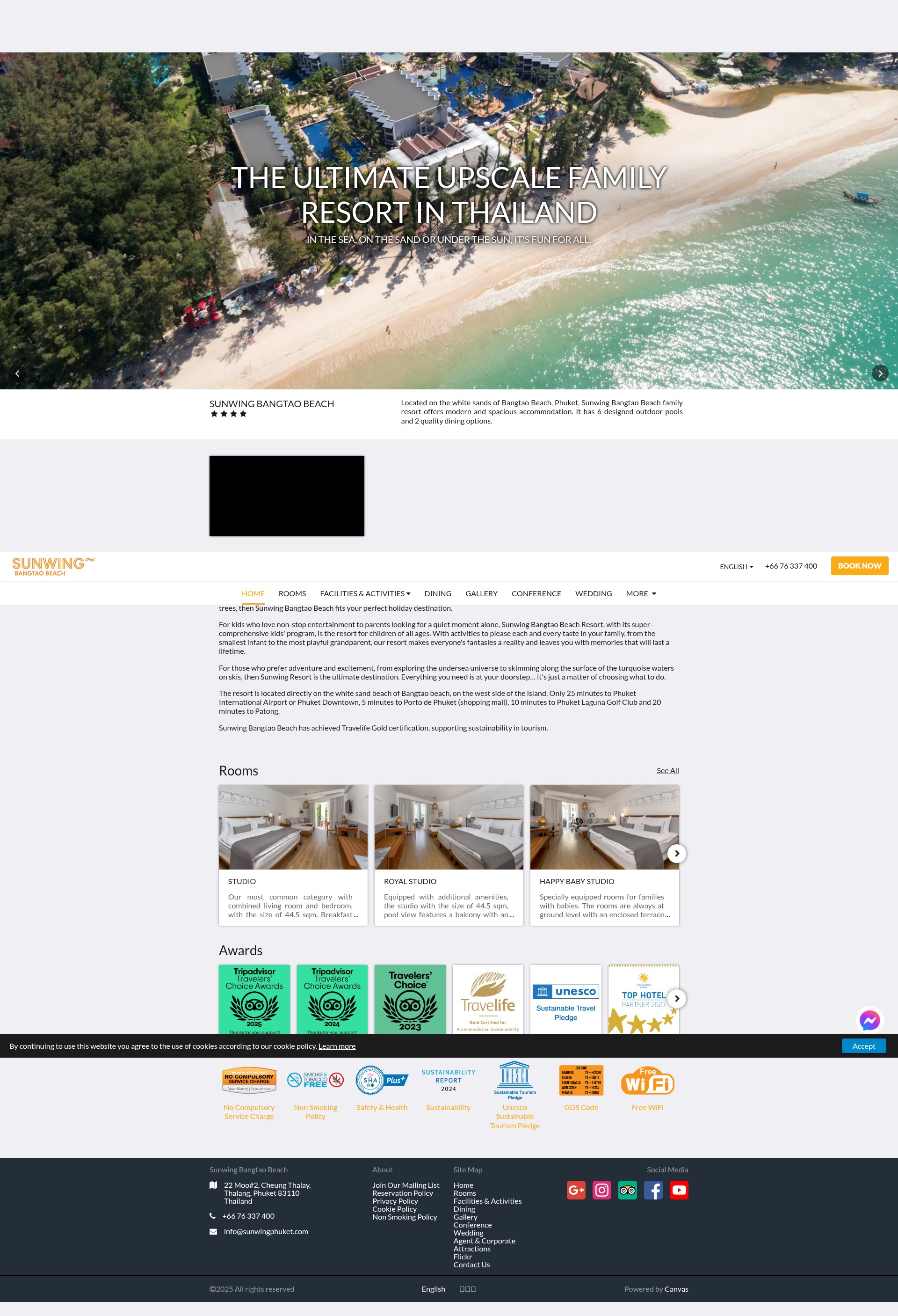 Screenshot of www.sunwingphuket.com