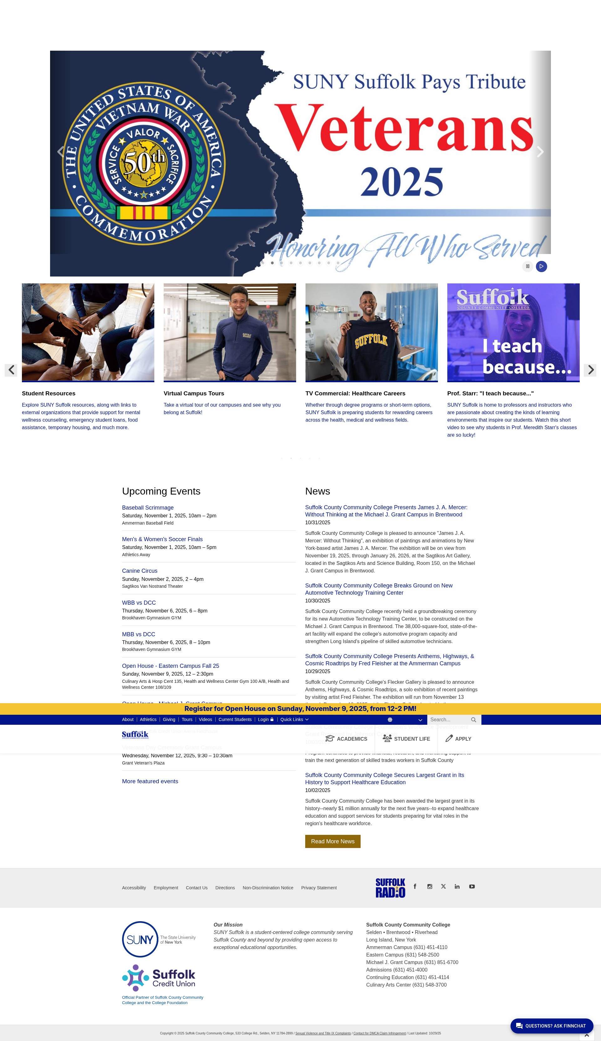 Screenshot of www.sunysuffolk.edu