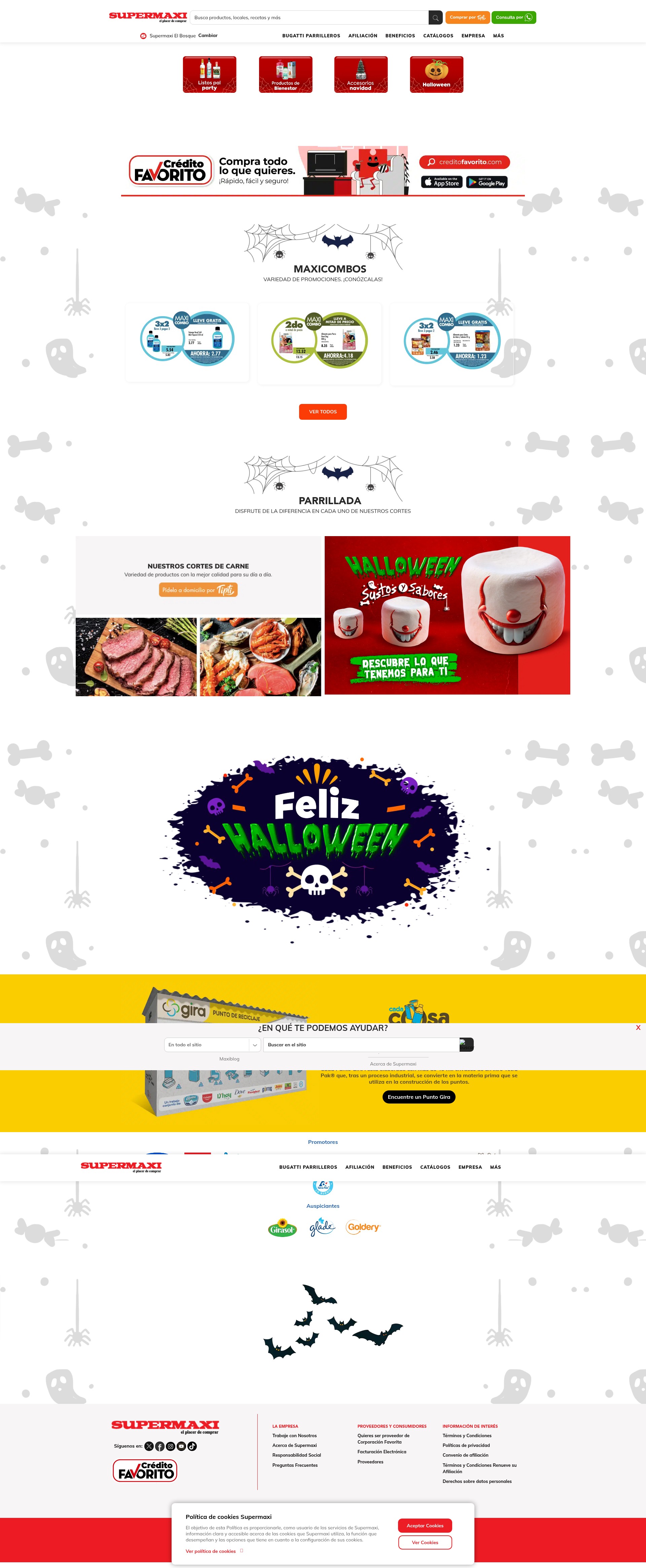 Screenshot of www.supermaxi.com