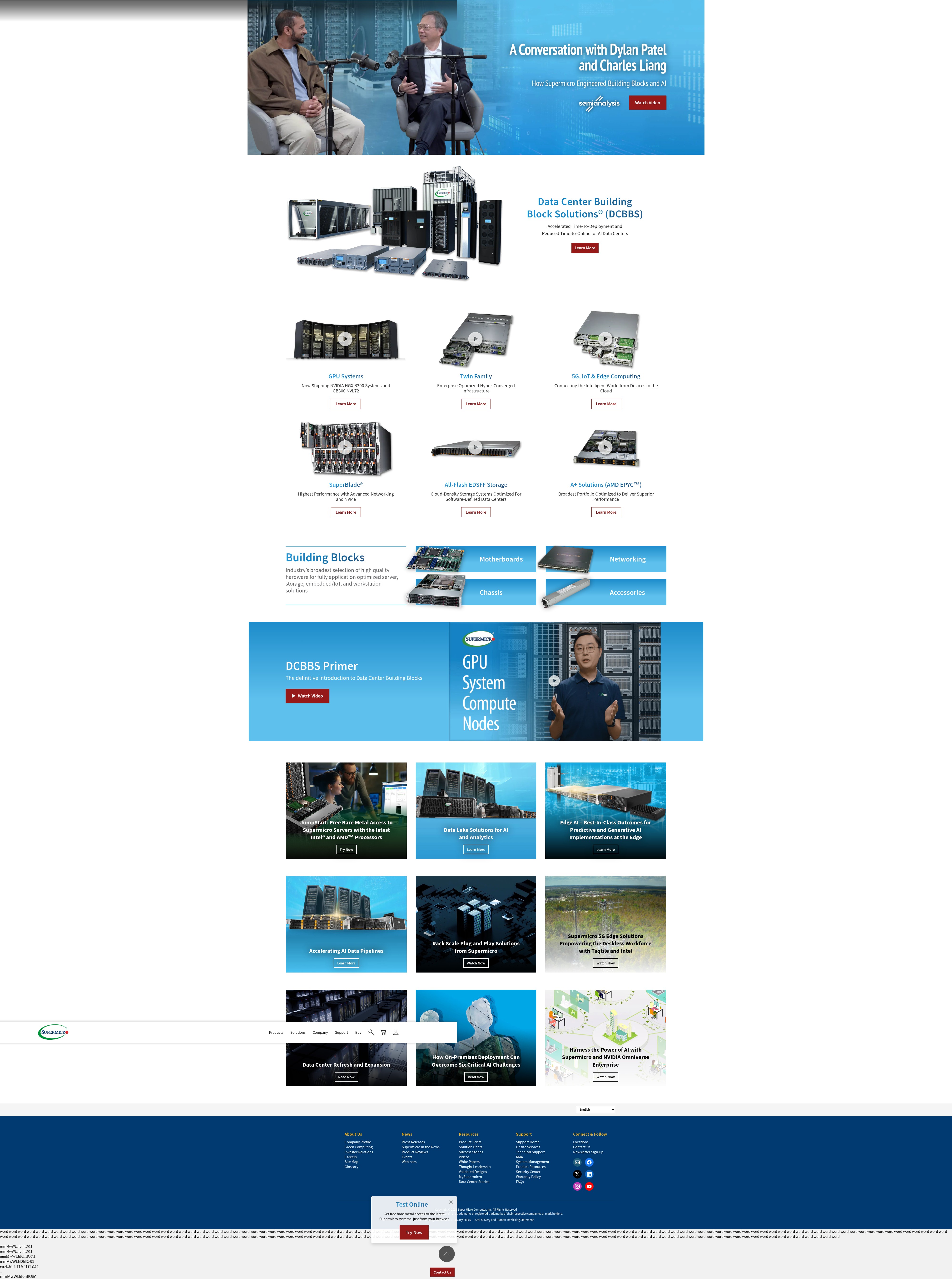 Screenshot of www.supermicro.com
