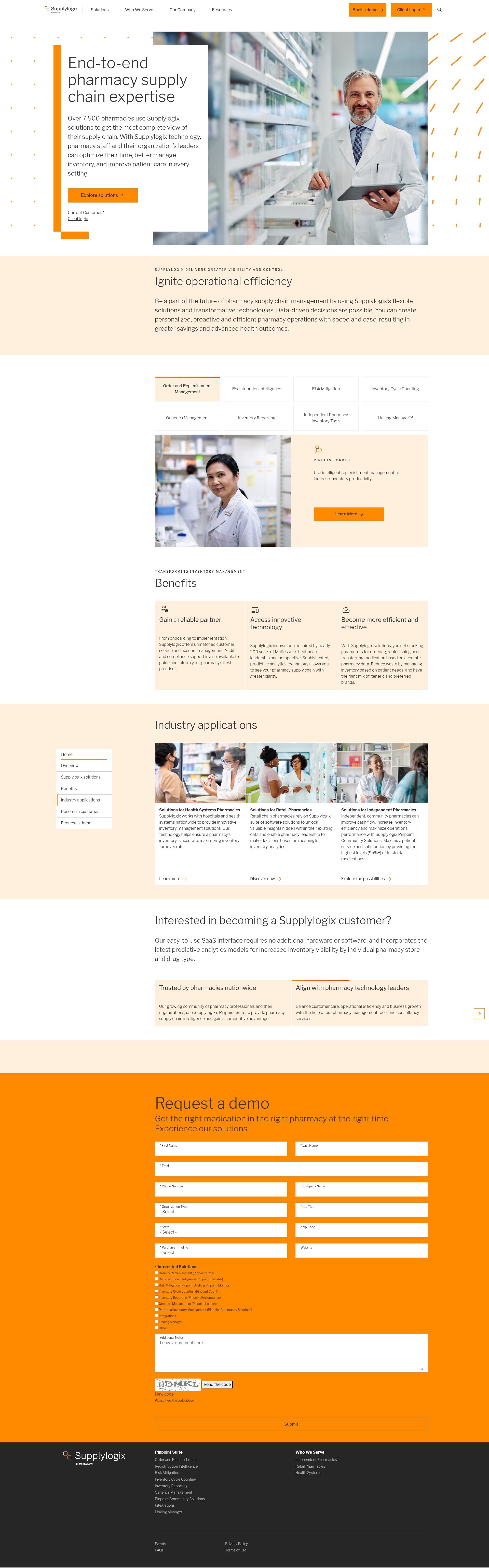 Screenshot of www.supplylogix.com
