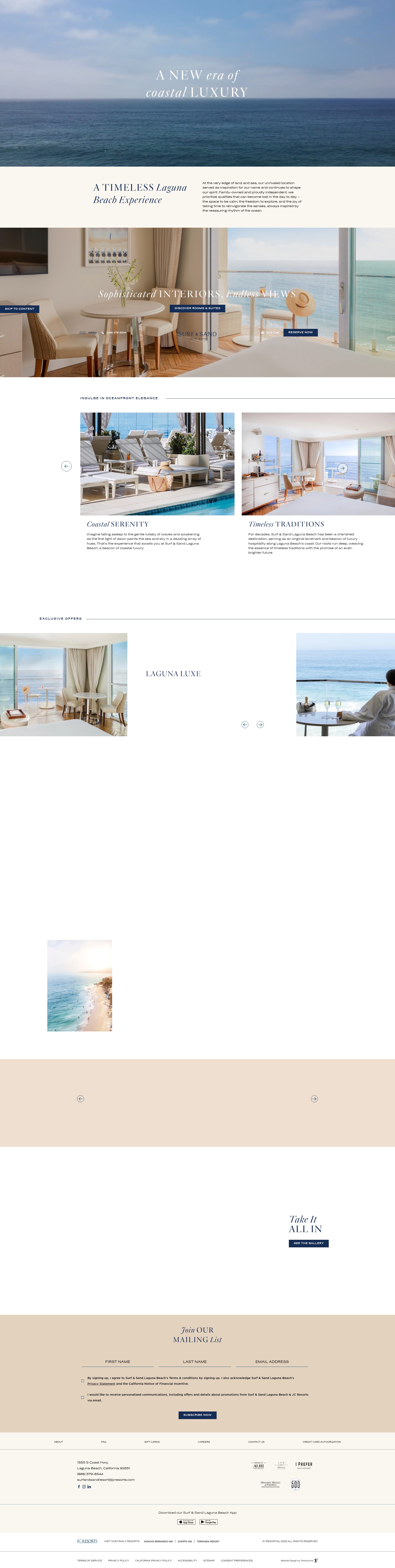 Screenshot of www.surfandsandresort.com