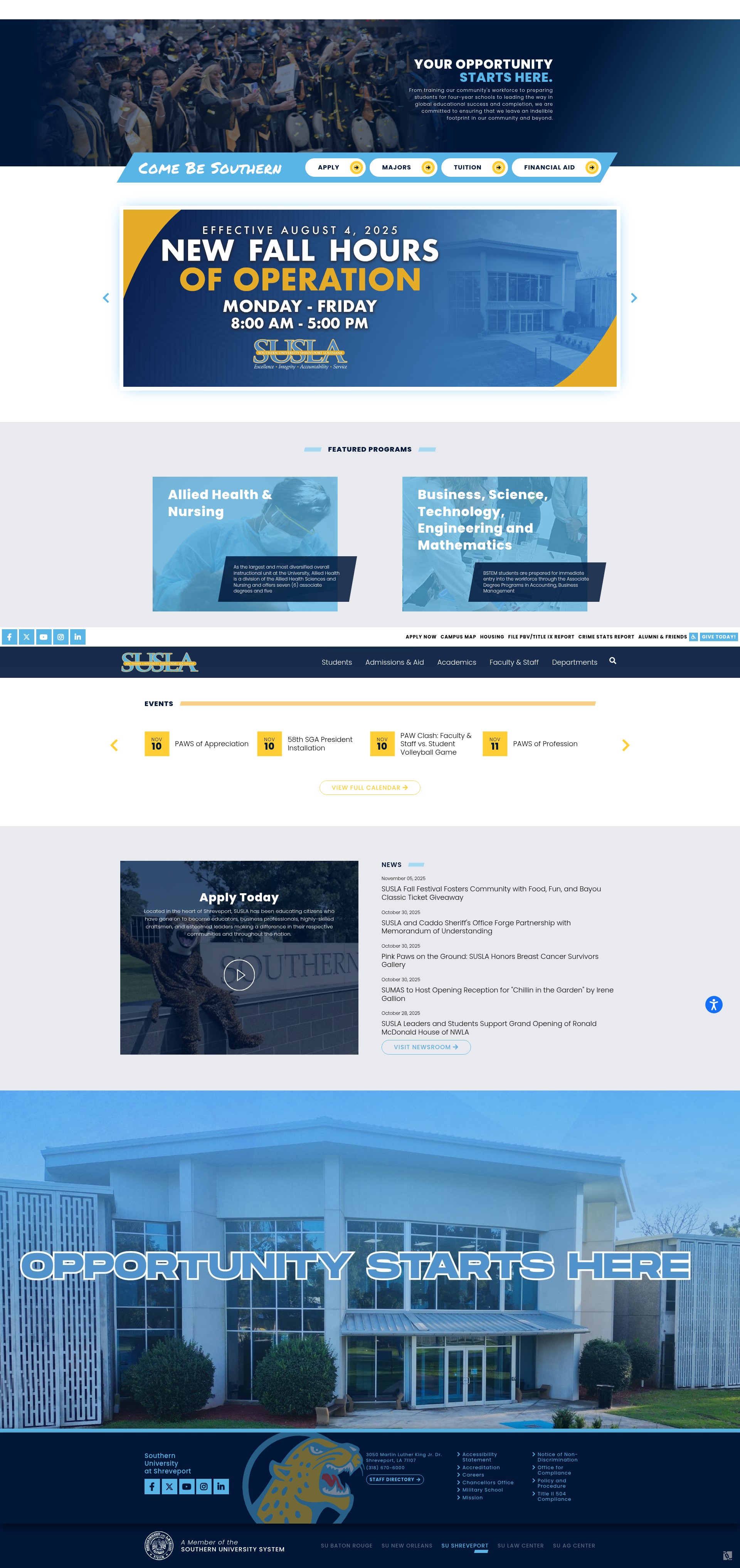Screenshot of www.susla.edu