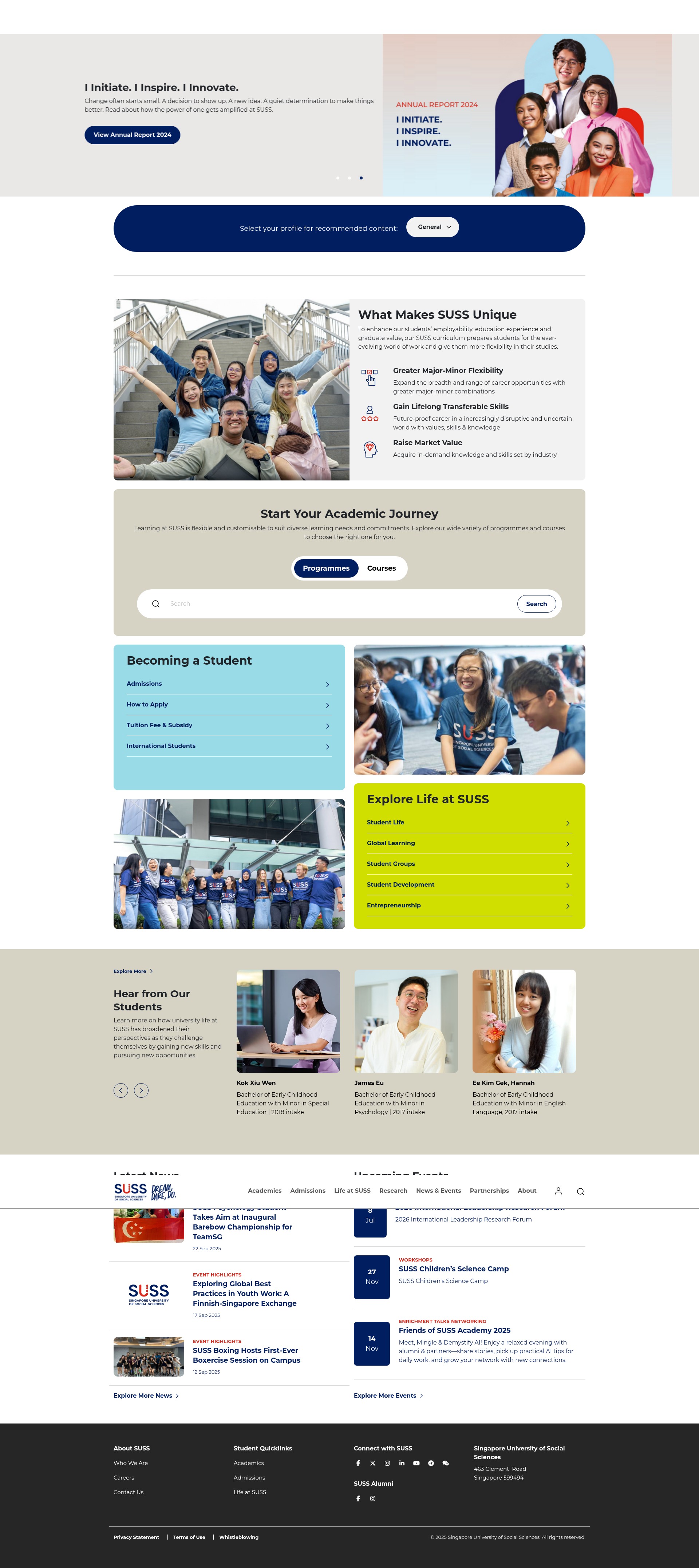 Screenshot of www.suss.edu.sg
