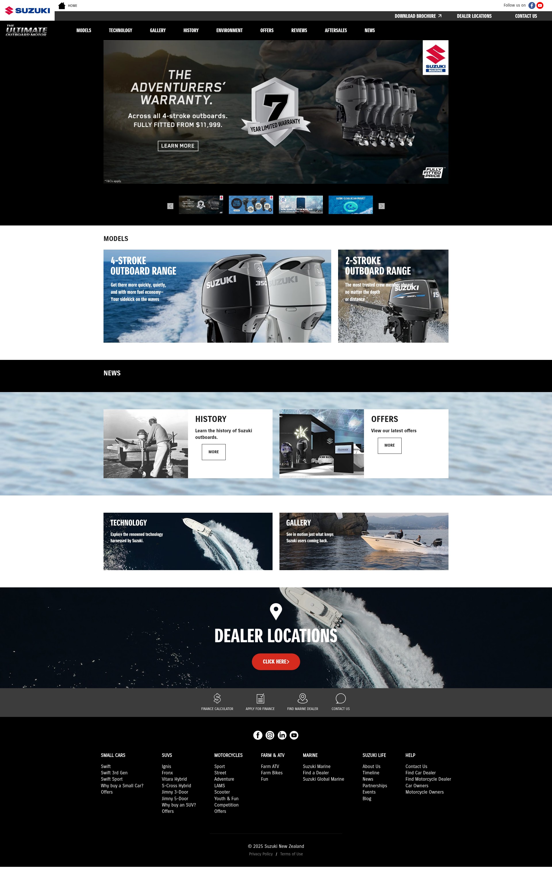 Screenshot of www.suzukimarine.co.nz