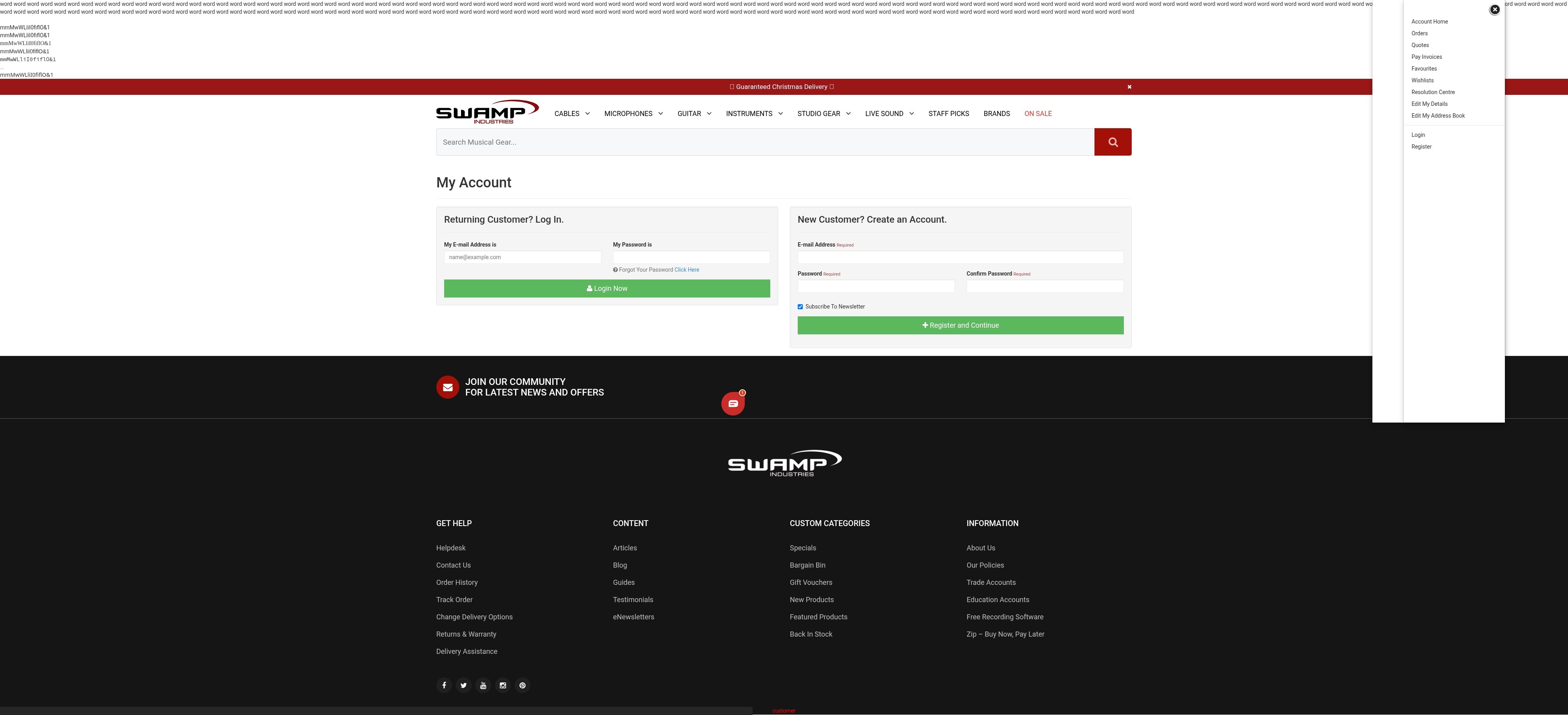 Screenshot of www.swamp.net.au