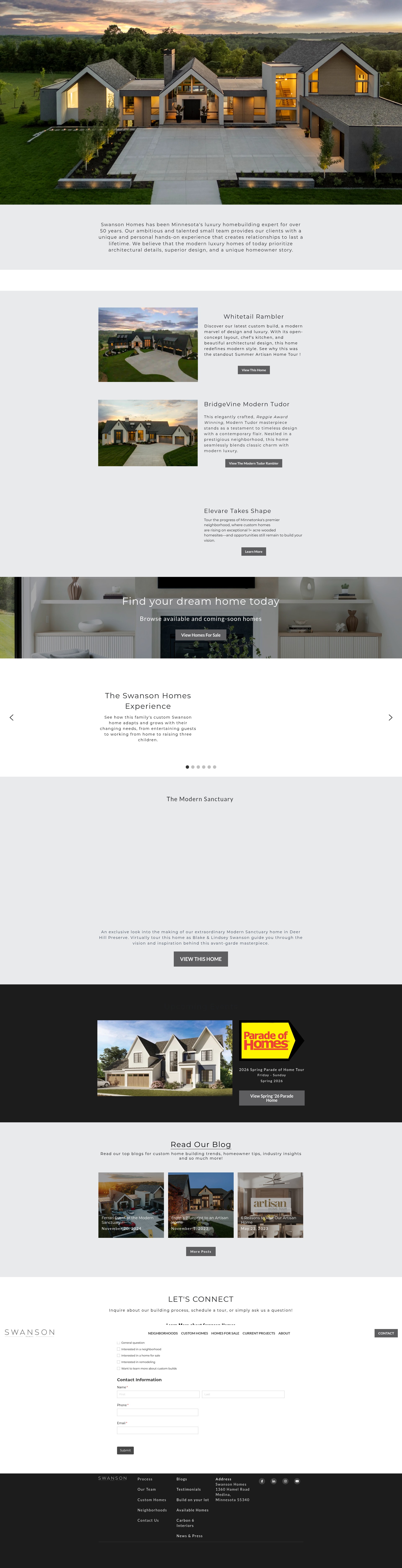 Screenshot of www.swansonhomes.com