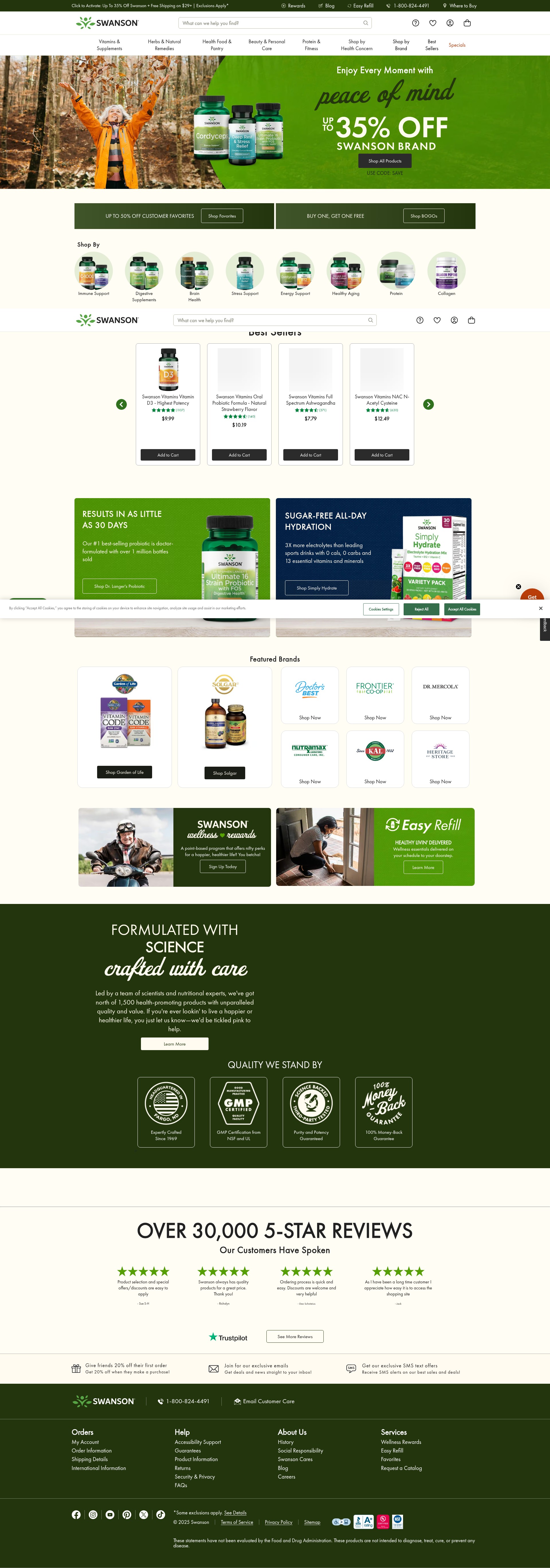 Screenshot of www.swansonvitamins.com