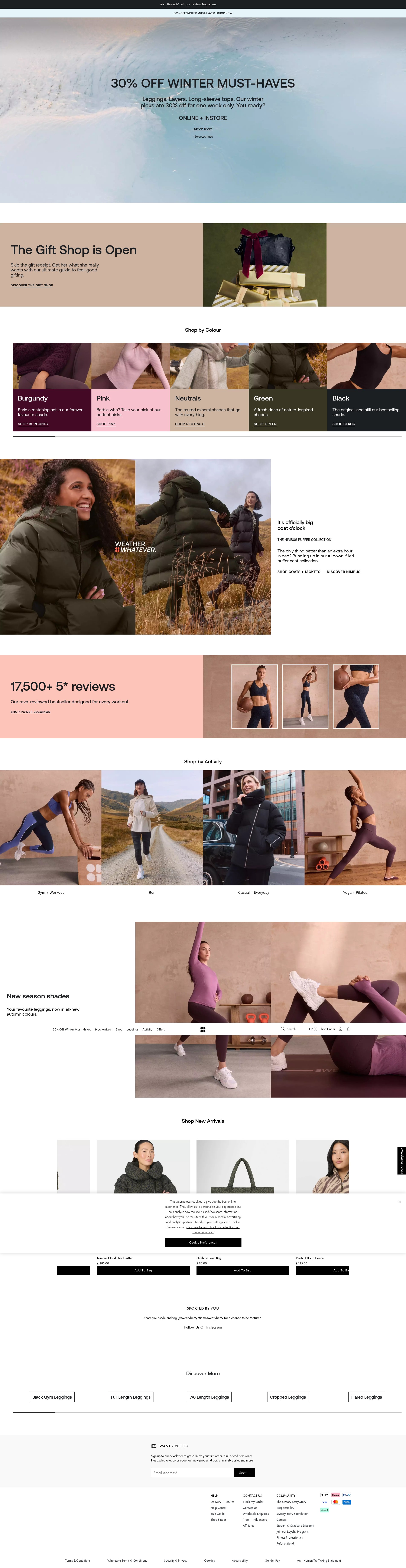 Screenshot of www.sweatybetty.com
