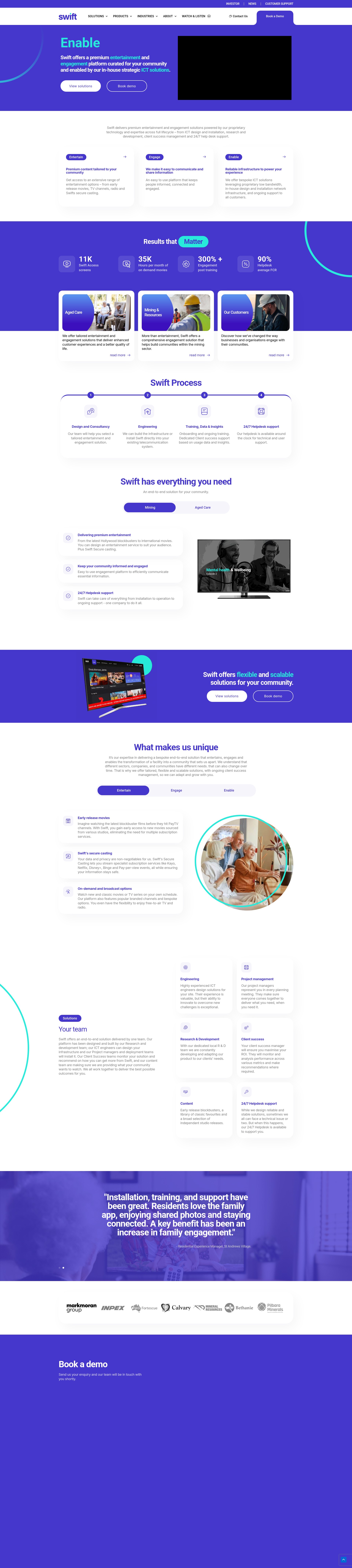 Screenshot of www.swiftnetworks.com.au