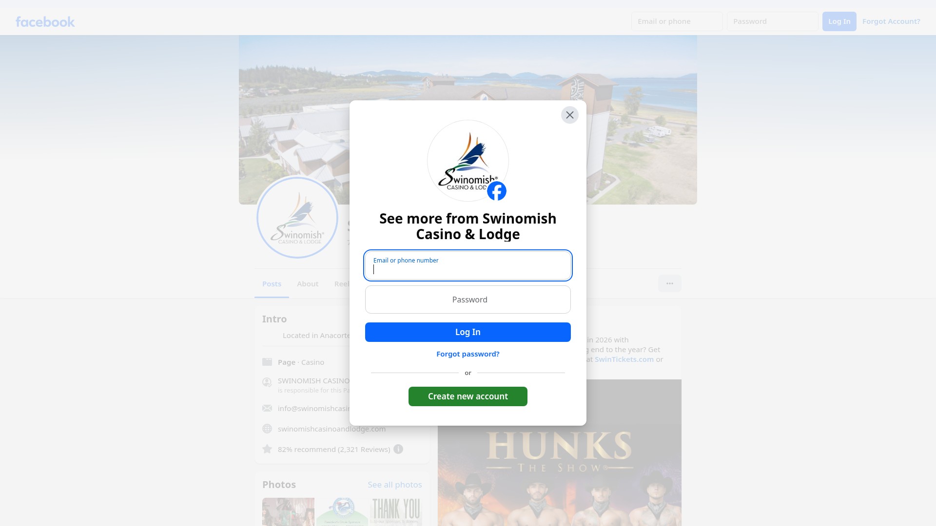 Screenshot of www.swinomishcasinoandlodge.com