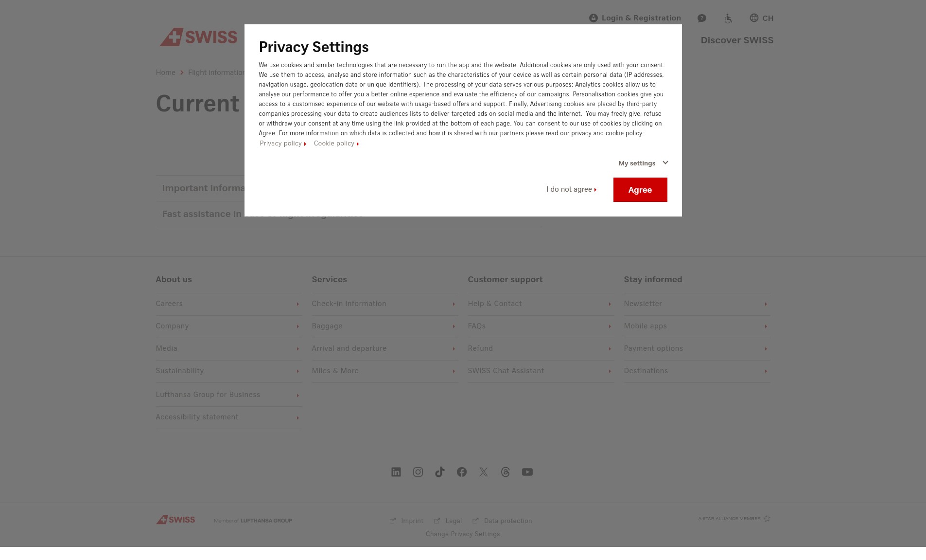 Screenshot of www.swiss.com