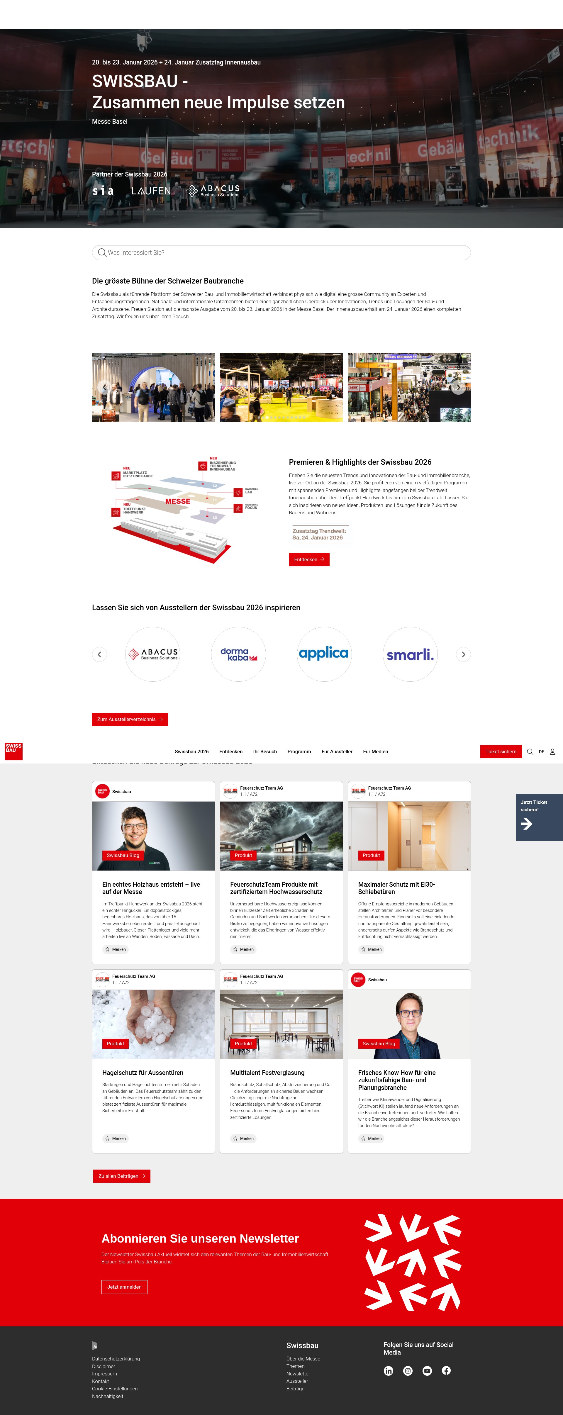 Screenshot of www.swissbau.ch