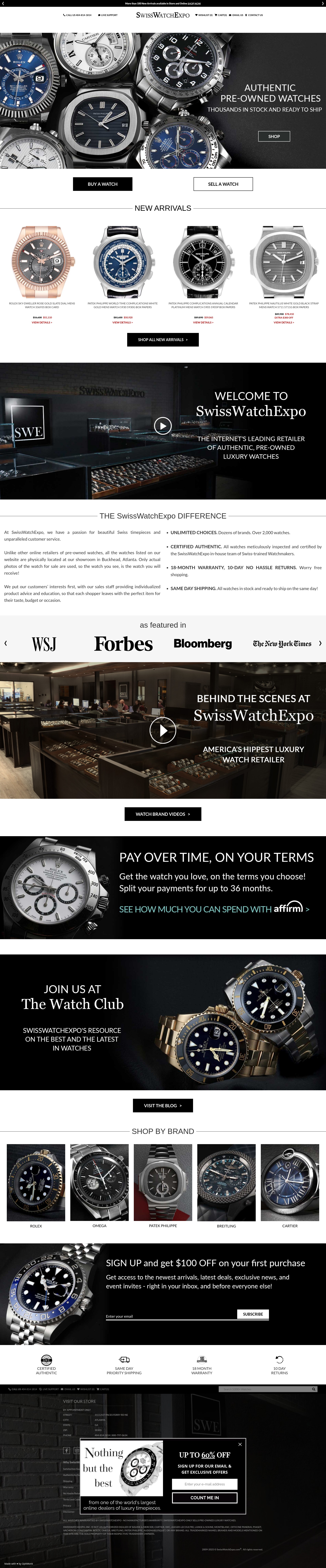 Screenshot of www.swisswatchexpo.com