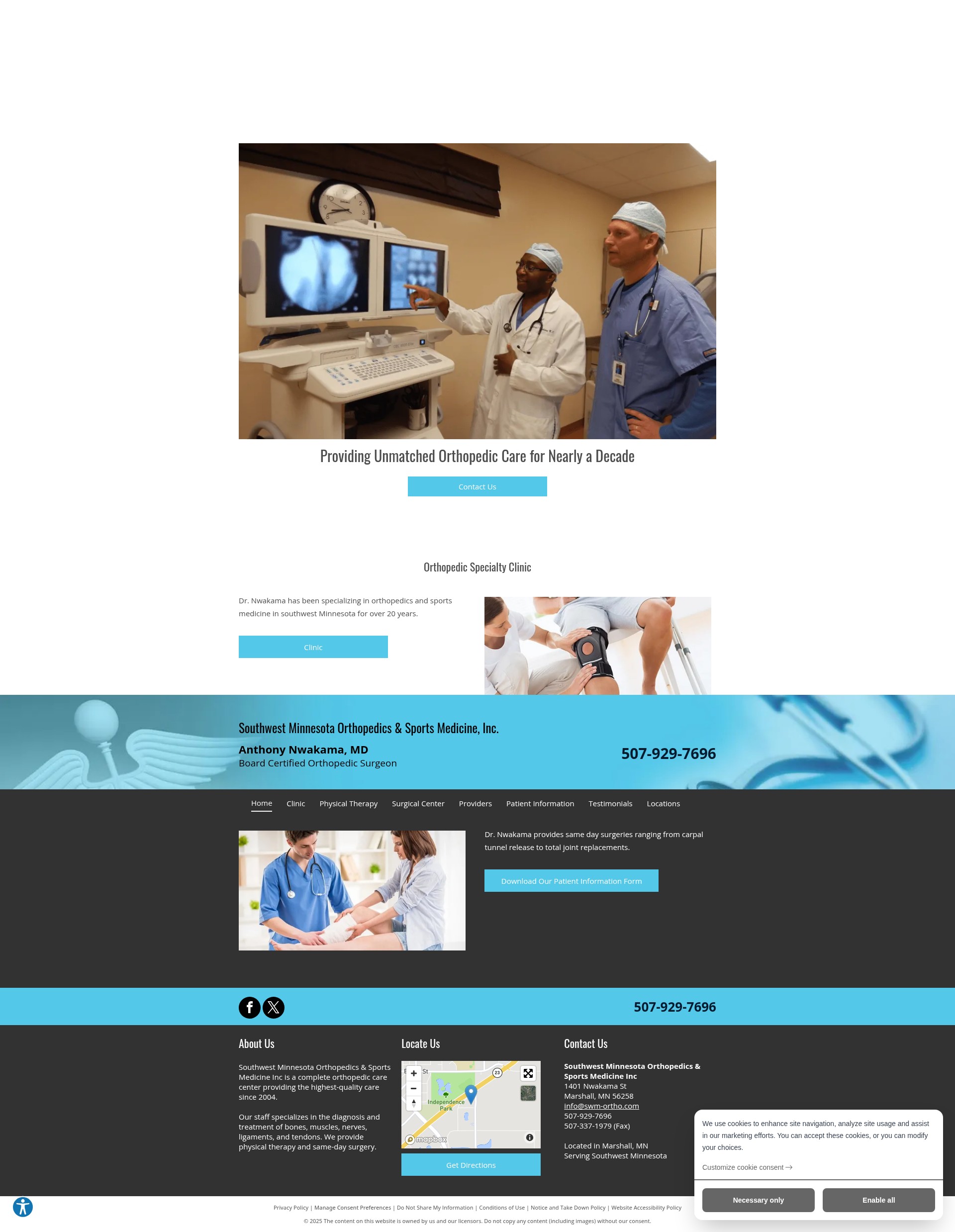 Screenshot of www.swm-ortho.com