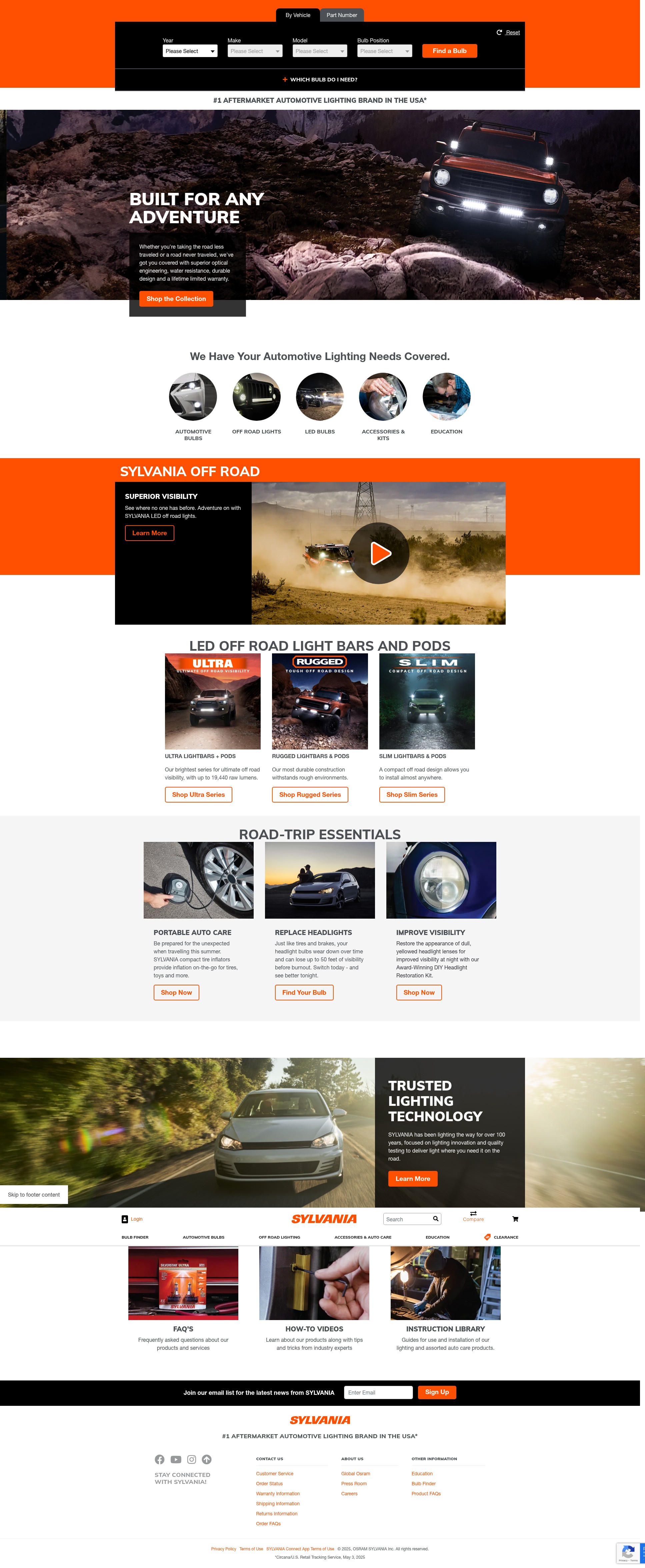 Screenshot of www.sylvania-automotive.com