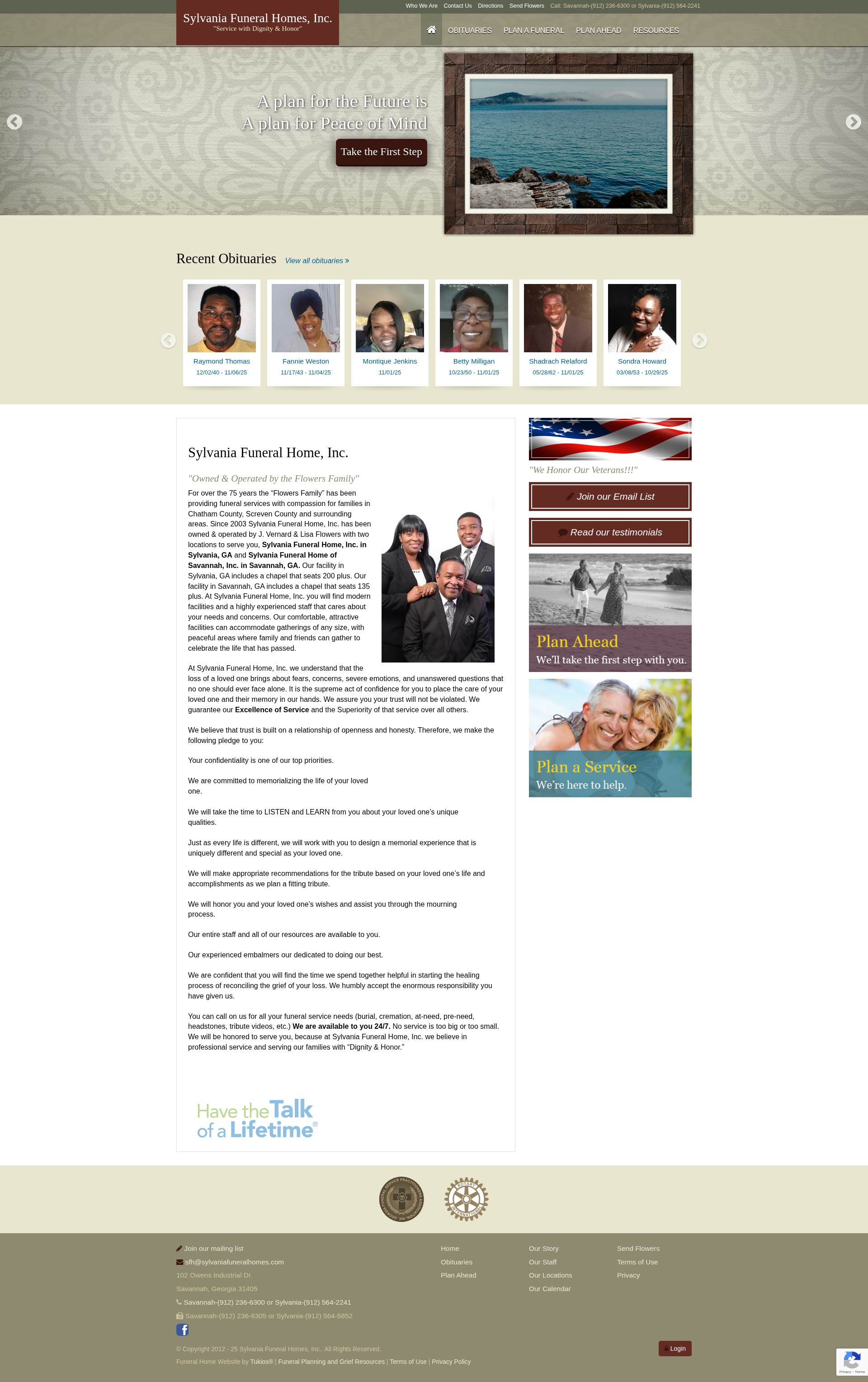 Screenshot of www.sylvaniafuneralhomes.com